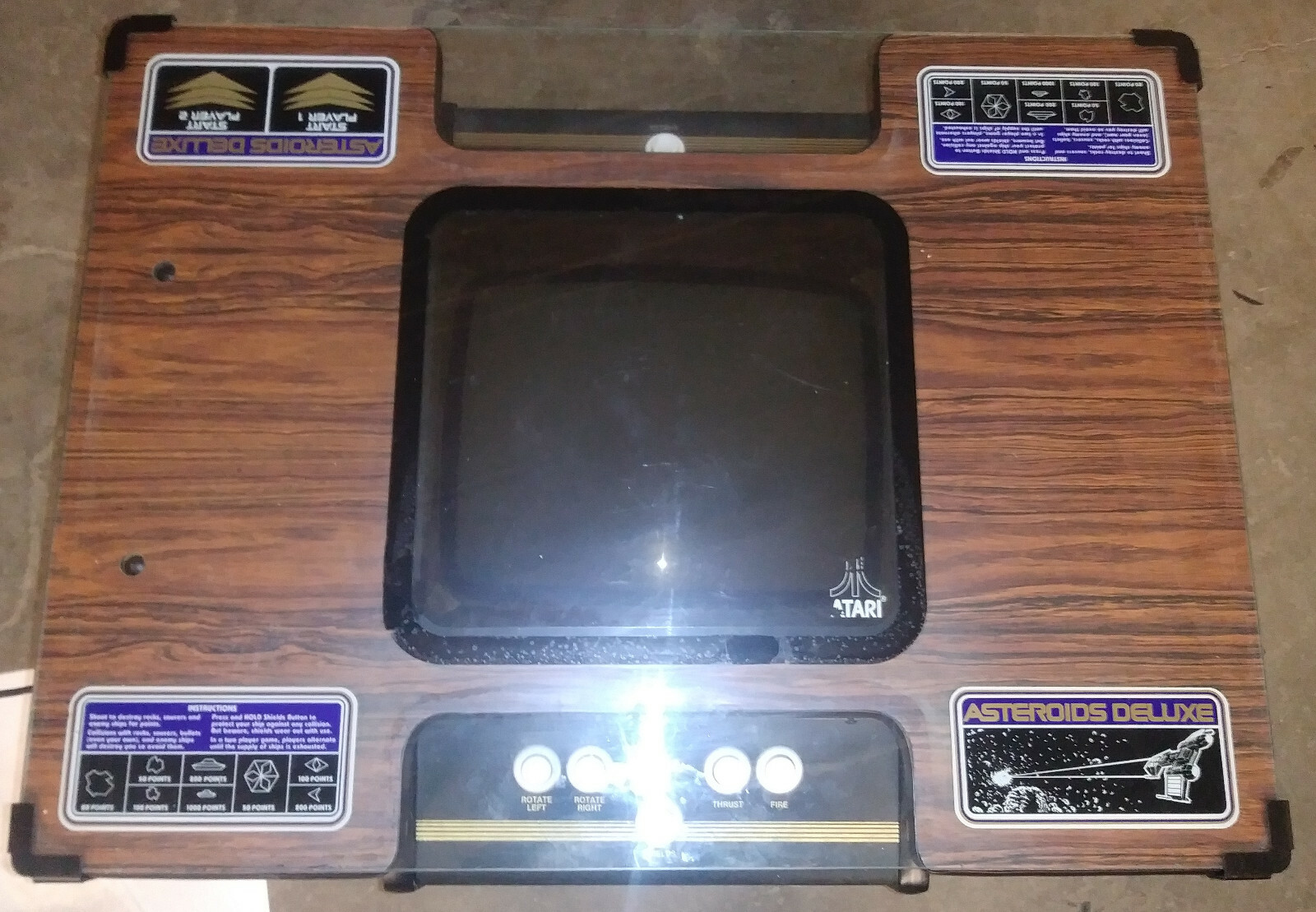 ASTEROIDS DELUXE ARCADE COCKTAIL MACHINE by ATARI 1980 (Excellent Condition)
