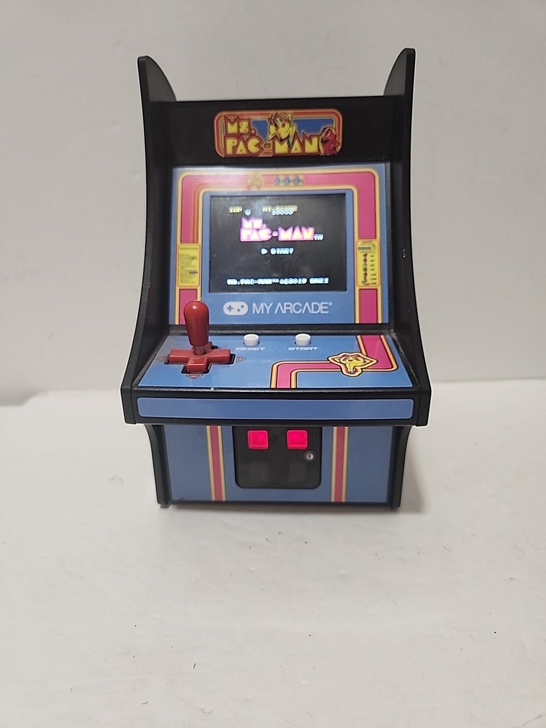 Namco Ms. Pac-Man My Arcade 7” Mini Arcade Machine Video Game Bandai – Working