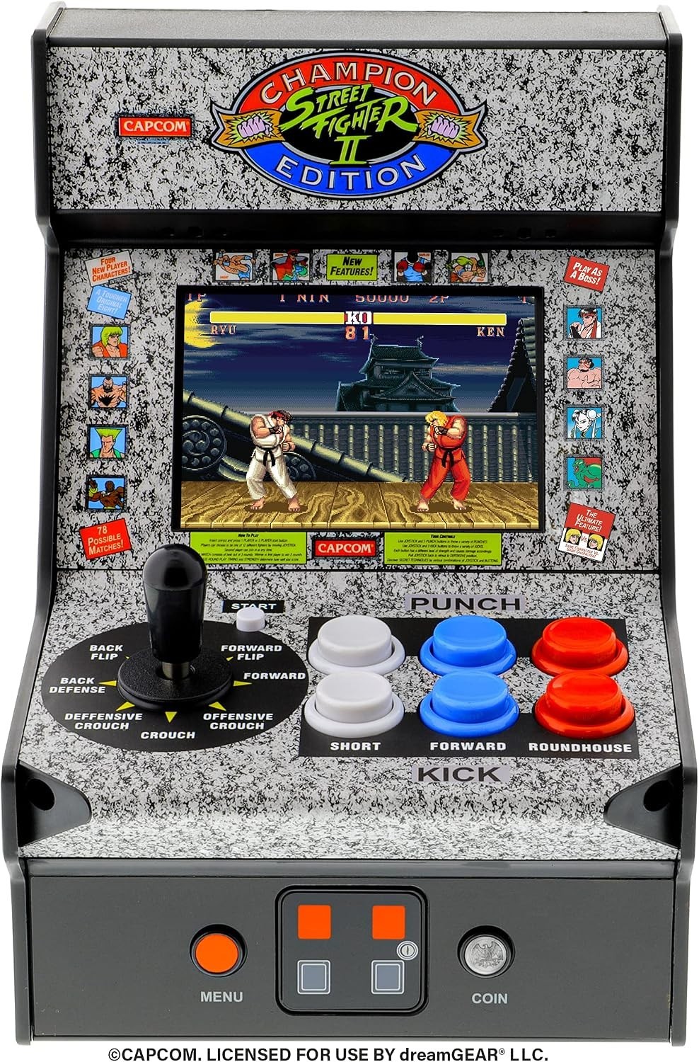 Street Fighter 2 Champion Edition Video Game: Mini Arcade Machine, Arcade Ver…