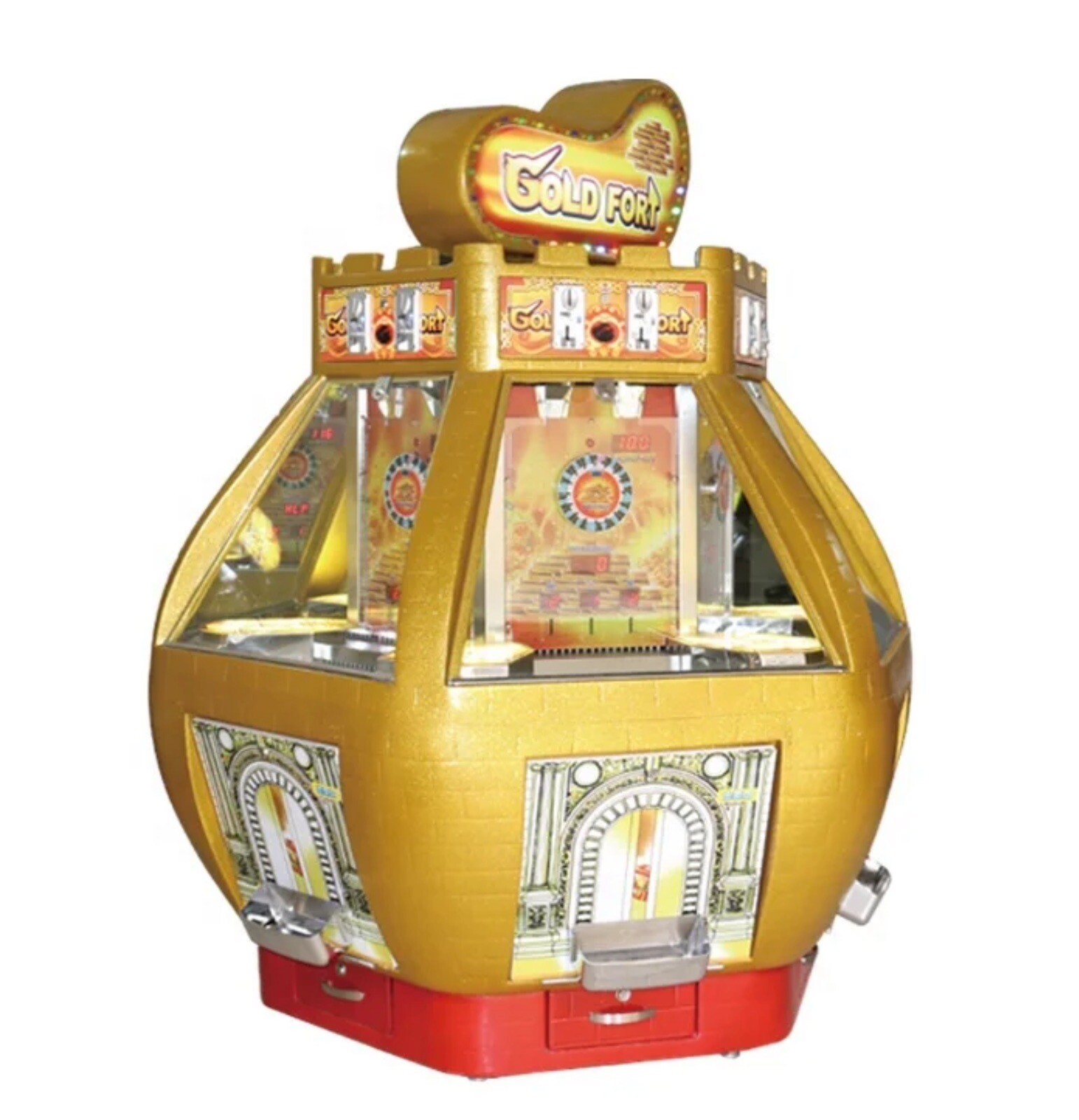NEW 6 Player Coin Pusher Arcade Game Machine Gold Fort Casino Premium RARE