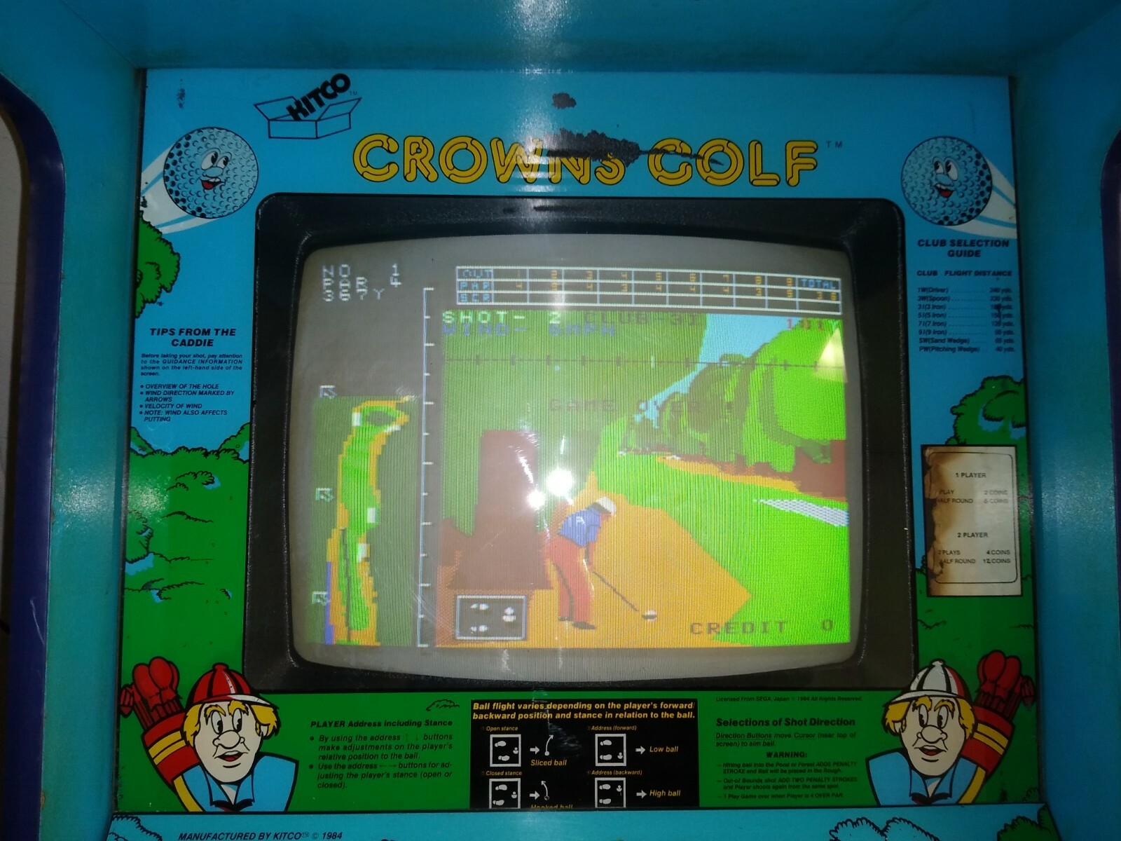 RARE 1984 Sega CROWN’S GOLF dedicated golf video arcade game – FREE SHIPPING