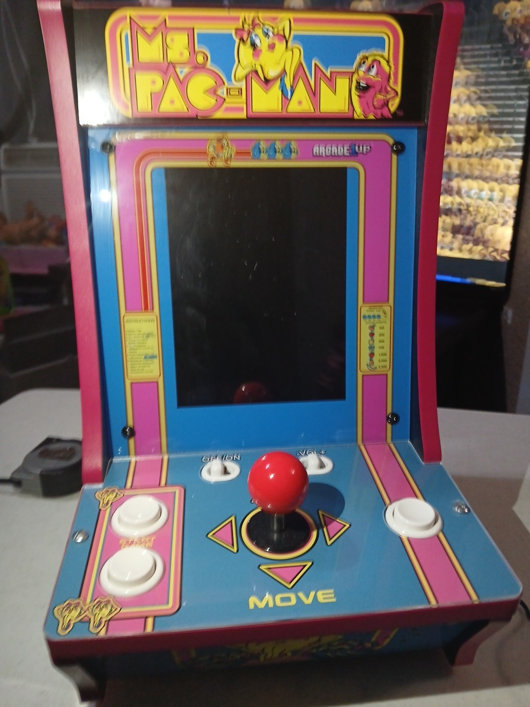 Arcade 1up 8261 Ms Pac-Man Tabletop Arcade GameSystem 16″ Tested – works