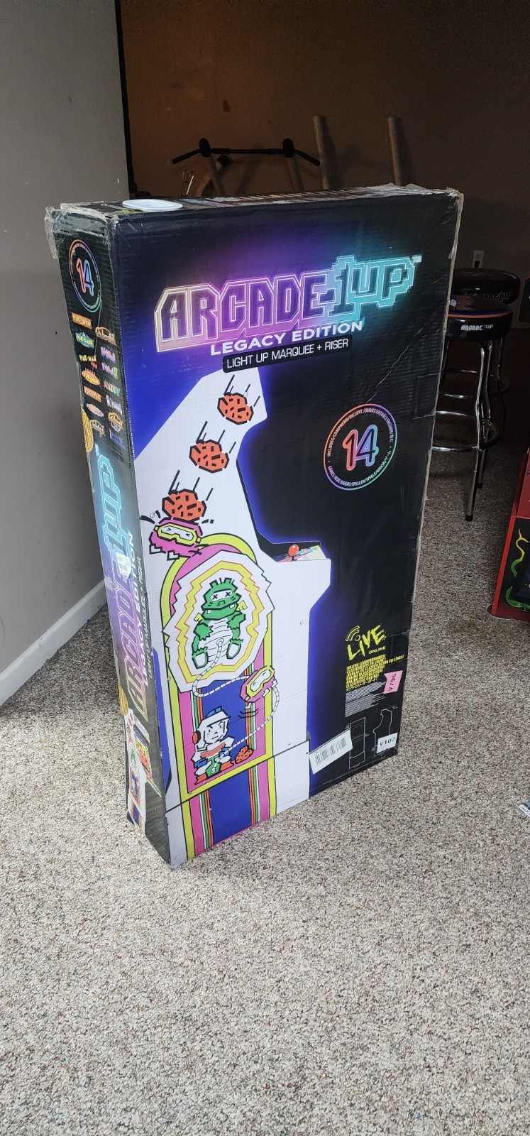 Arcade1Up Dig Dug Bandai Namco Legacy Edition Arcade With Riser and stool