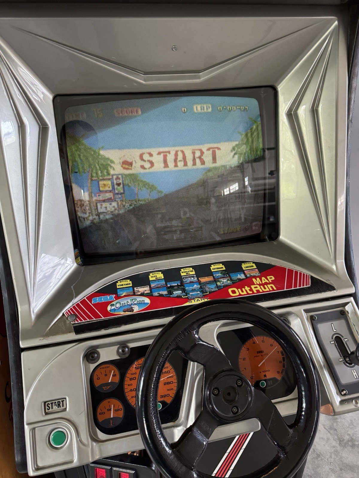 SEGA Out Run Original Upright Driving Arcade Racing Cabinet