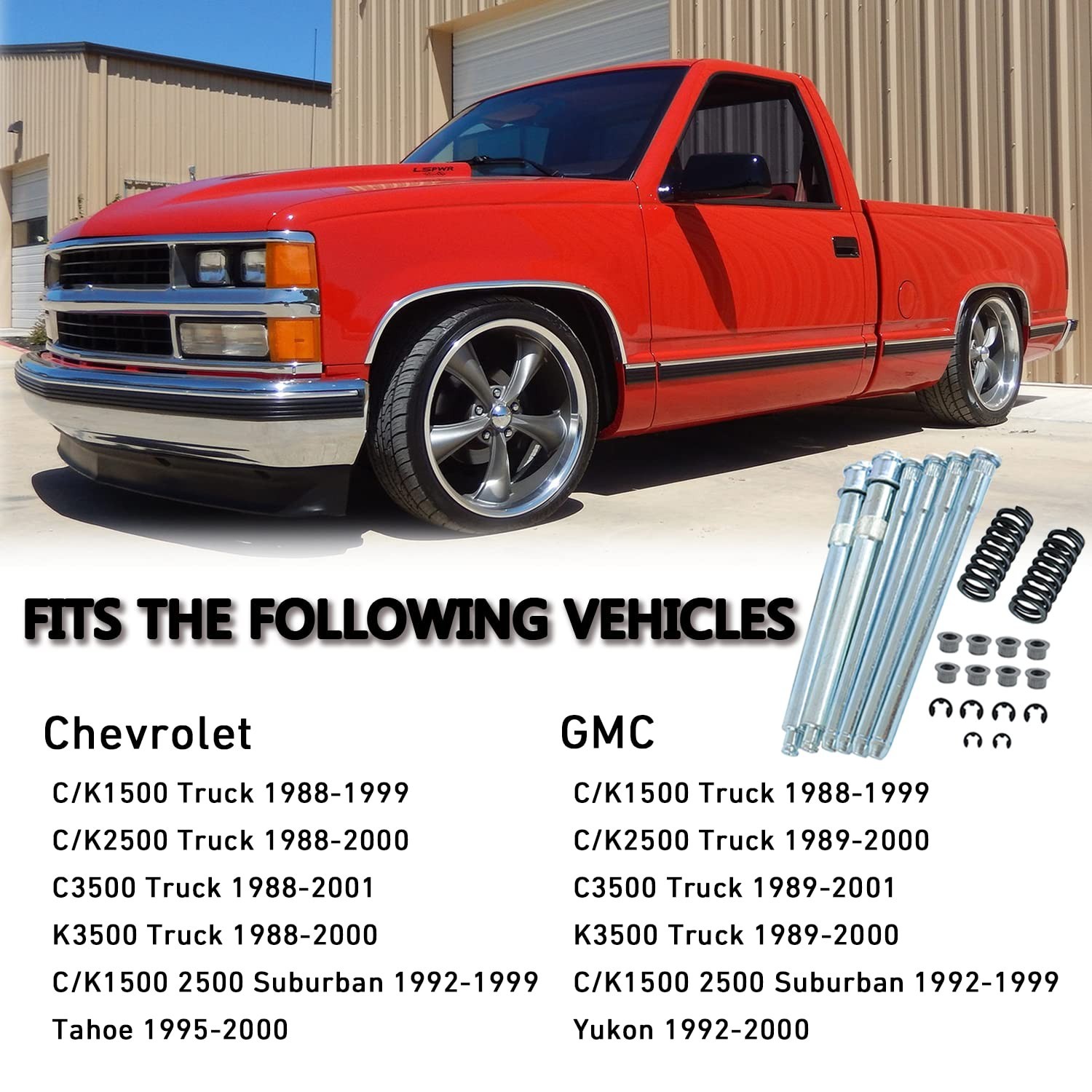 Door Hinge Pin Bushing Repair Kit with Spring for Chevy GMC C1500 C2500 K1500