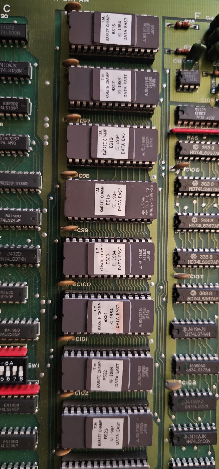 Karate Champ arcade PCB, Data East 1984, Untested, Non-jamma
