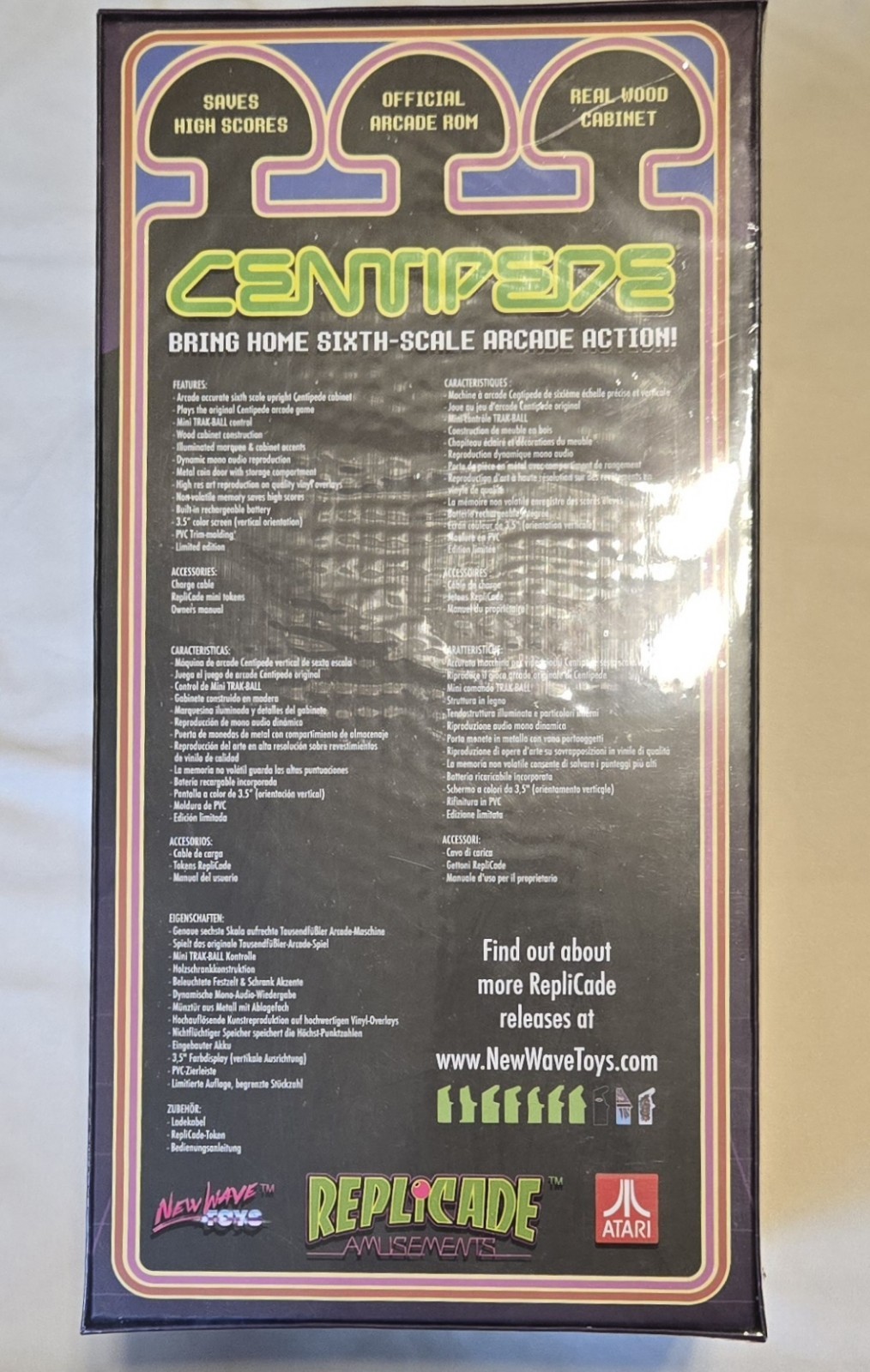 Replicade Centipede 1/6 Scale Mini Arcade Game New Wave Toys Limited Edition