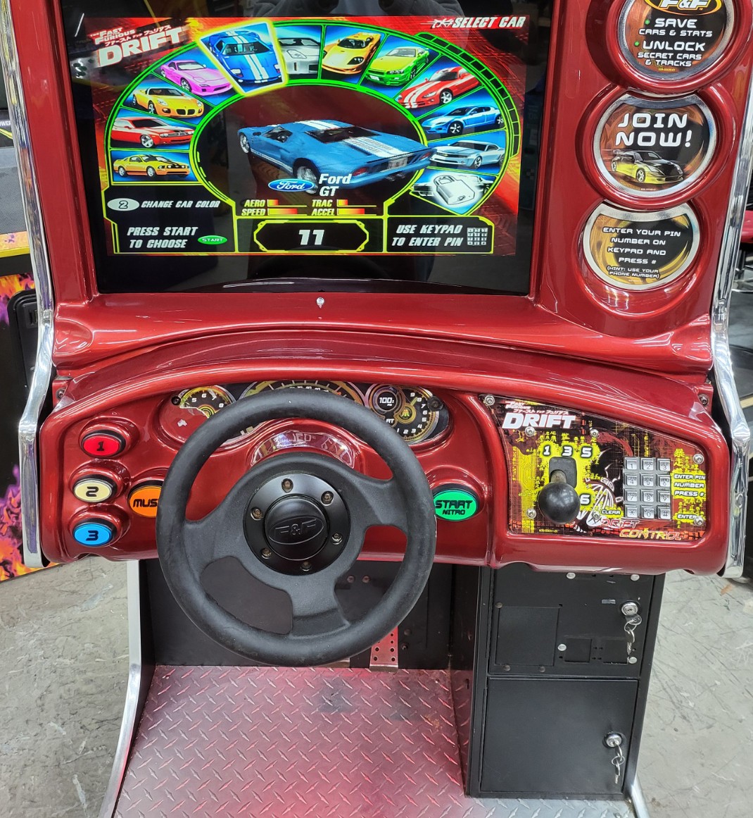The Fast and Furious DRIFT Sit Down Arcade Driving Video Game Machine 24″ LCD #3