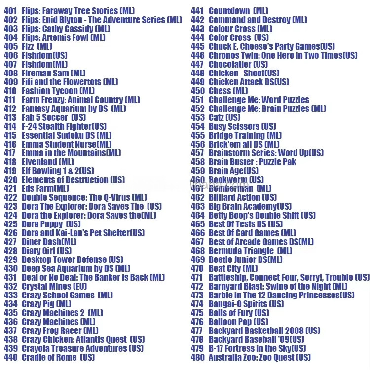 500 IN 1 for Nintendo DS Video Game Cartridge Only Test Working
