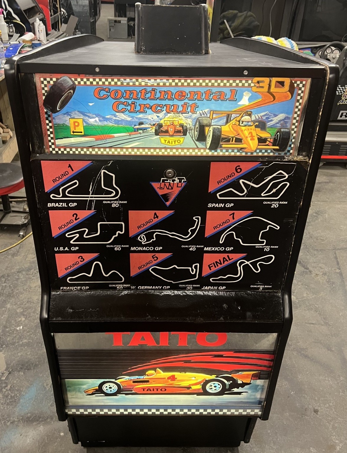 CONTINENTAL CIRCUIT ARCADE MACHINE by TAITO 1989 (Excellent Condition) *RARE*