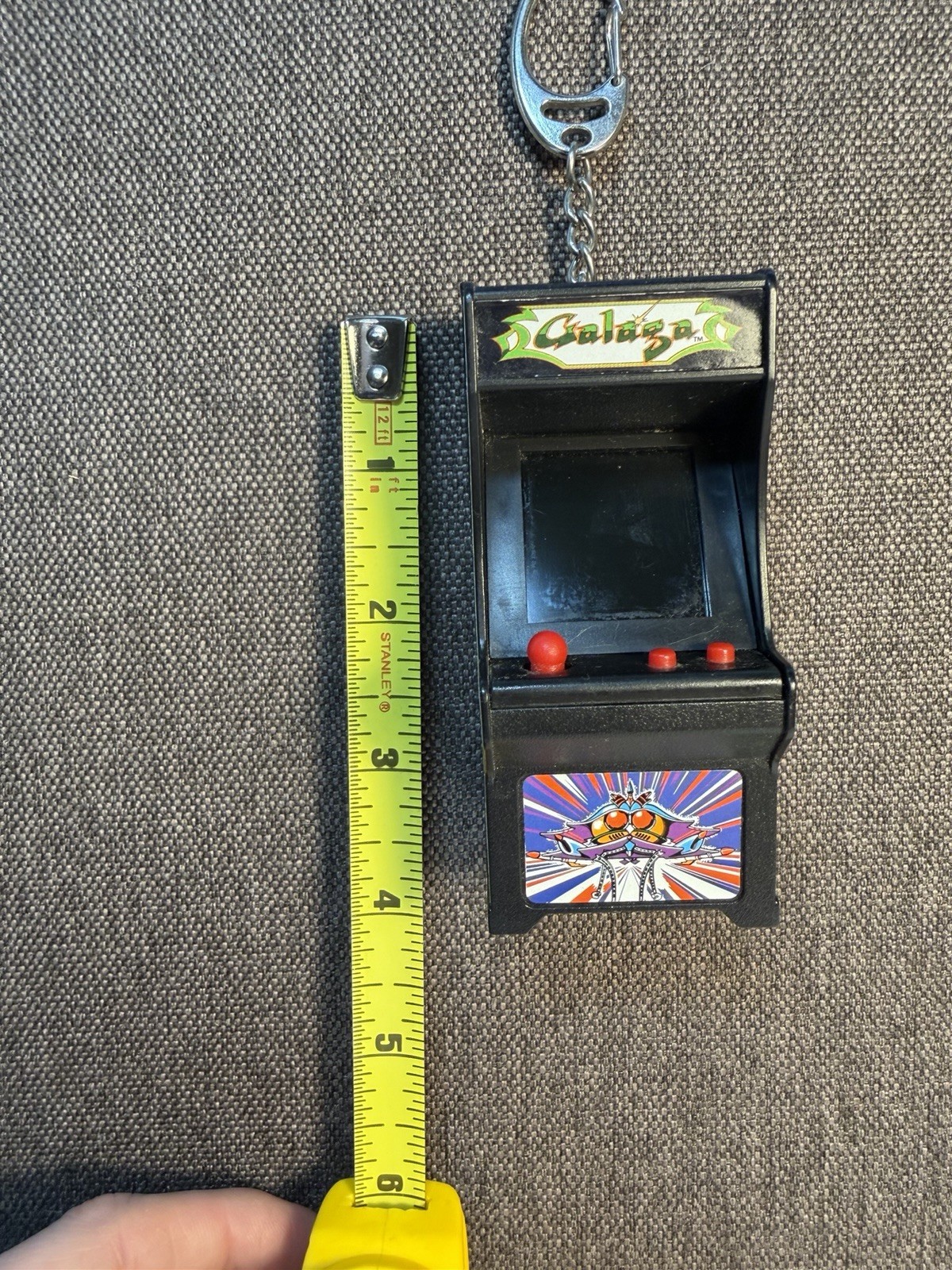 Bandai Namco TINY ARCADE Galaga Mini 1981 Arcade Game Clip Battery Powered