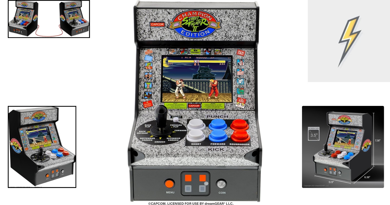 Compact Street Fighter II Mini Arcade Machine – Perfect for Two-Player Battles