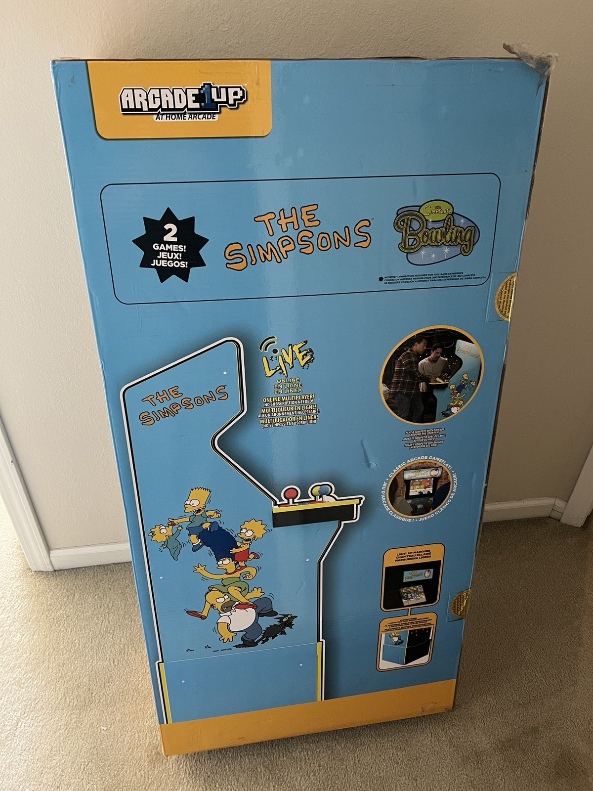 Arcade1up The Simpsons 4-Player Video Arcade Machine SEALED NEW IN ORIGINAL BOX