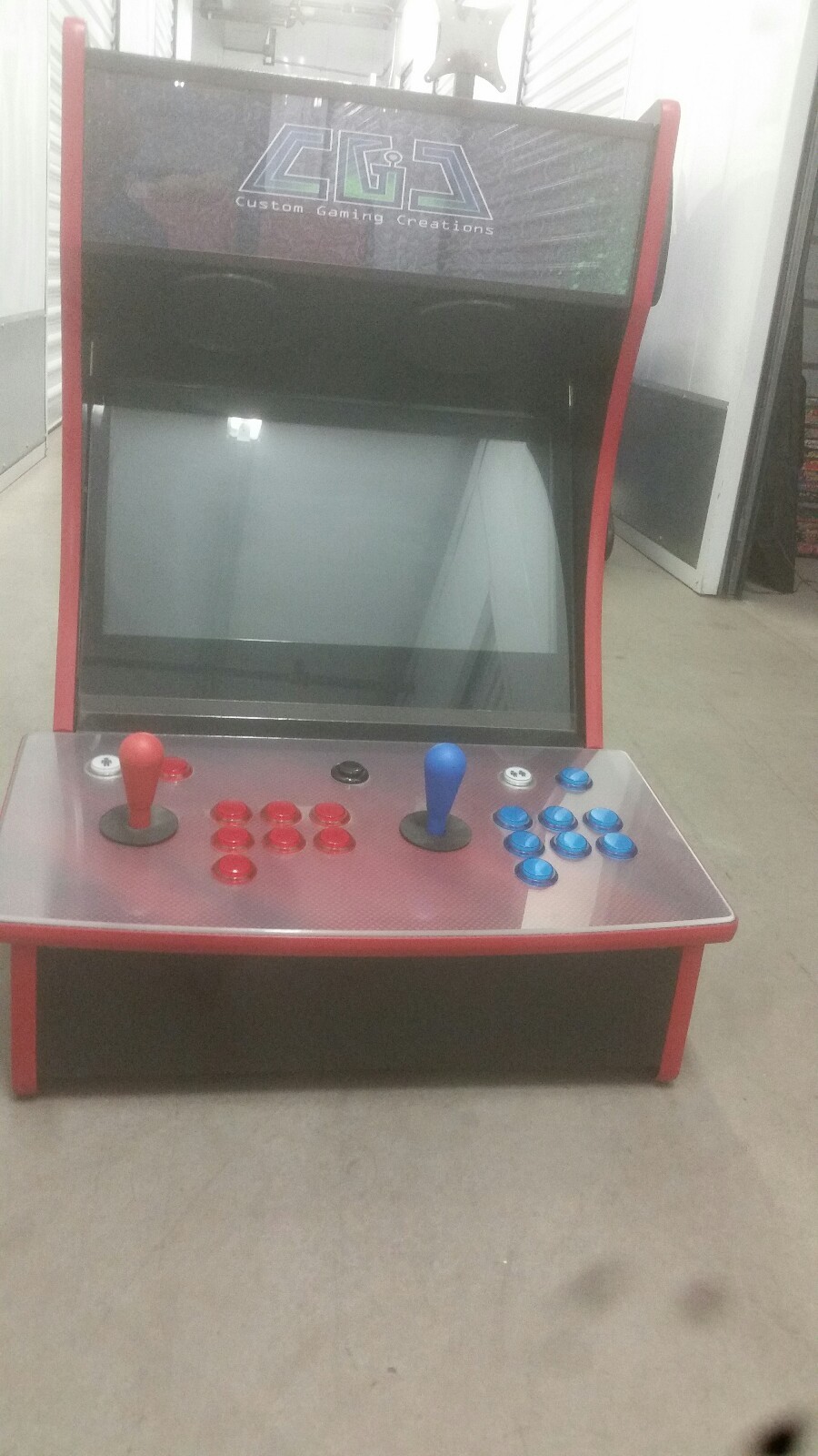 Arcade Bartop Tabletop *New* Custom 2 Player Fully Loaded LED Buttons Red Blue