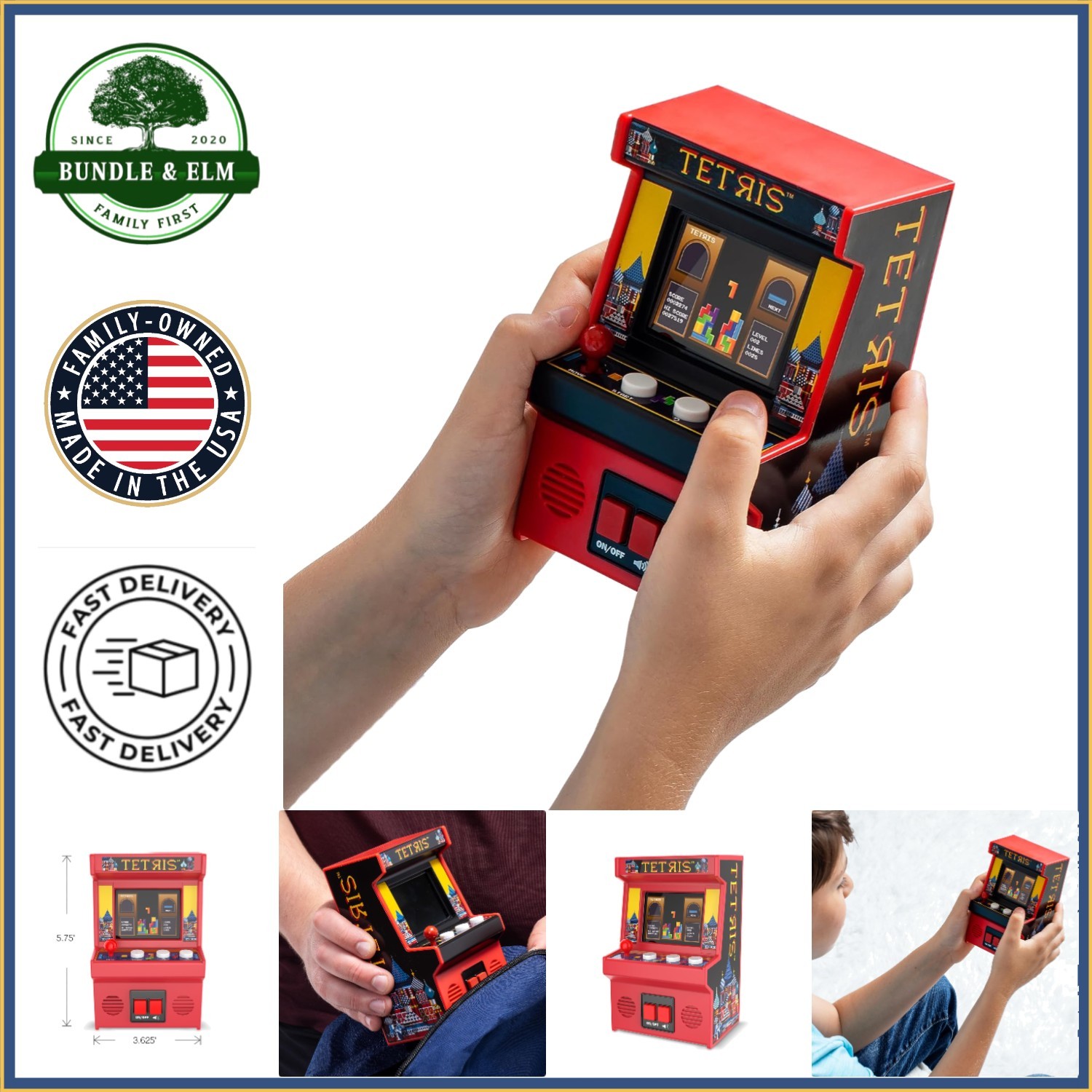 Miniature Arcade Game Console with Classic Gameplay and Easy Button Control