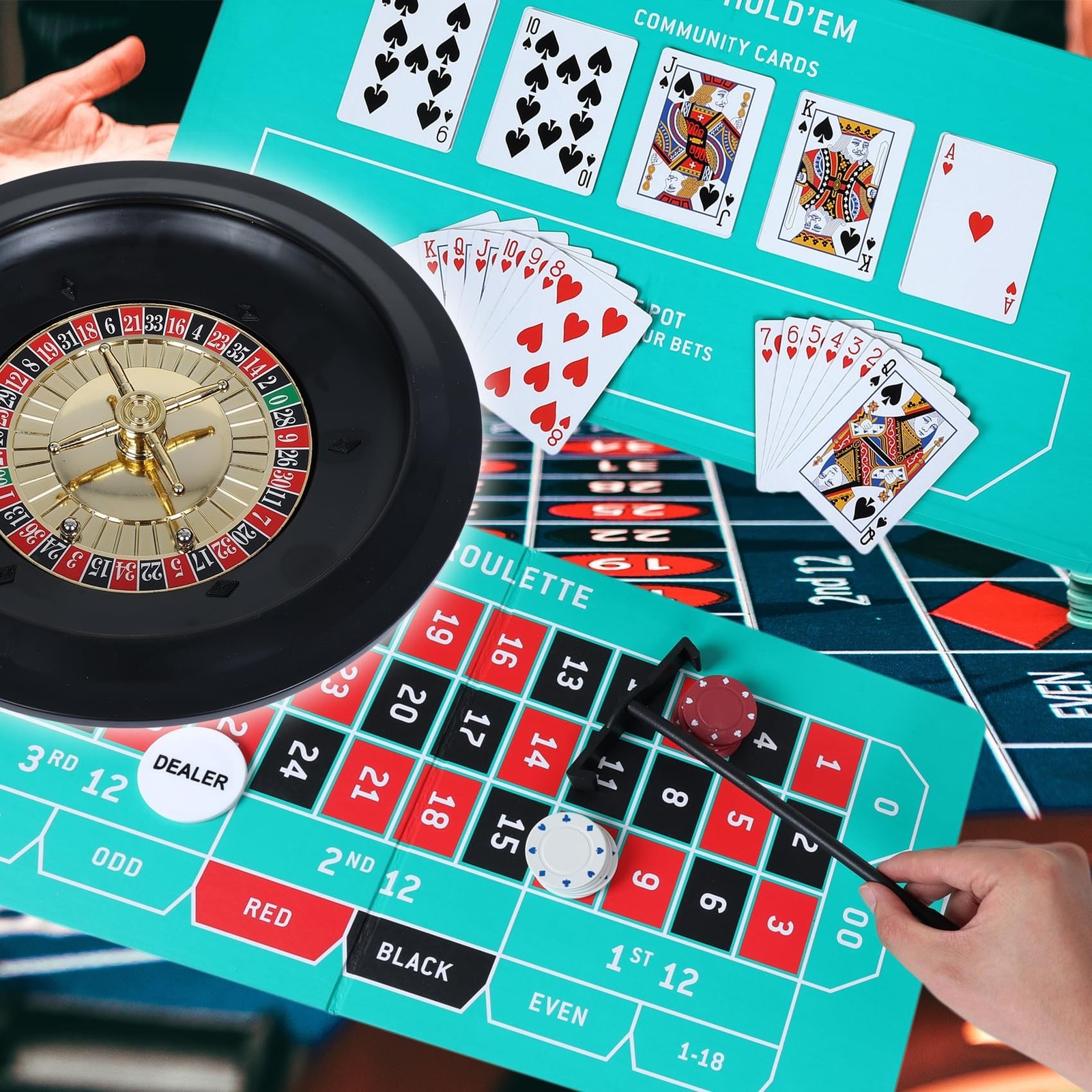 GOTHINK Roulette Wheel Game Set, Includes 10-inch Gambling Wheel, 200 Chips, …