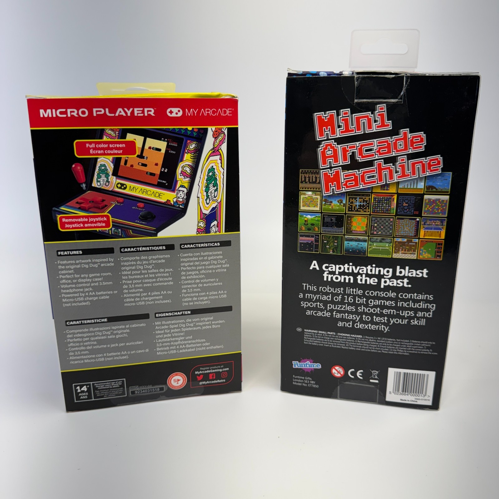 My Arcade / Funtime DidDug Mini Arcade Machine Bundle Boxed Used