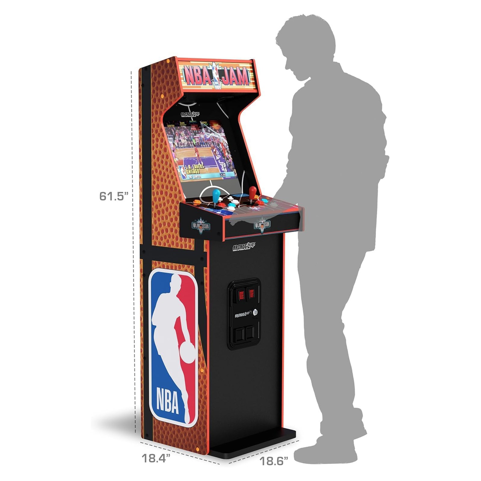 Arcade1Up NBA JAM Deluxe 2-Player Control Panel Arcade Machine, 5′ Home Cabinet