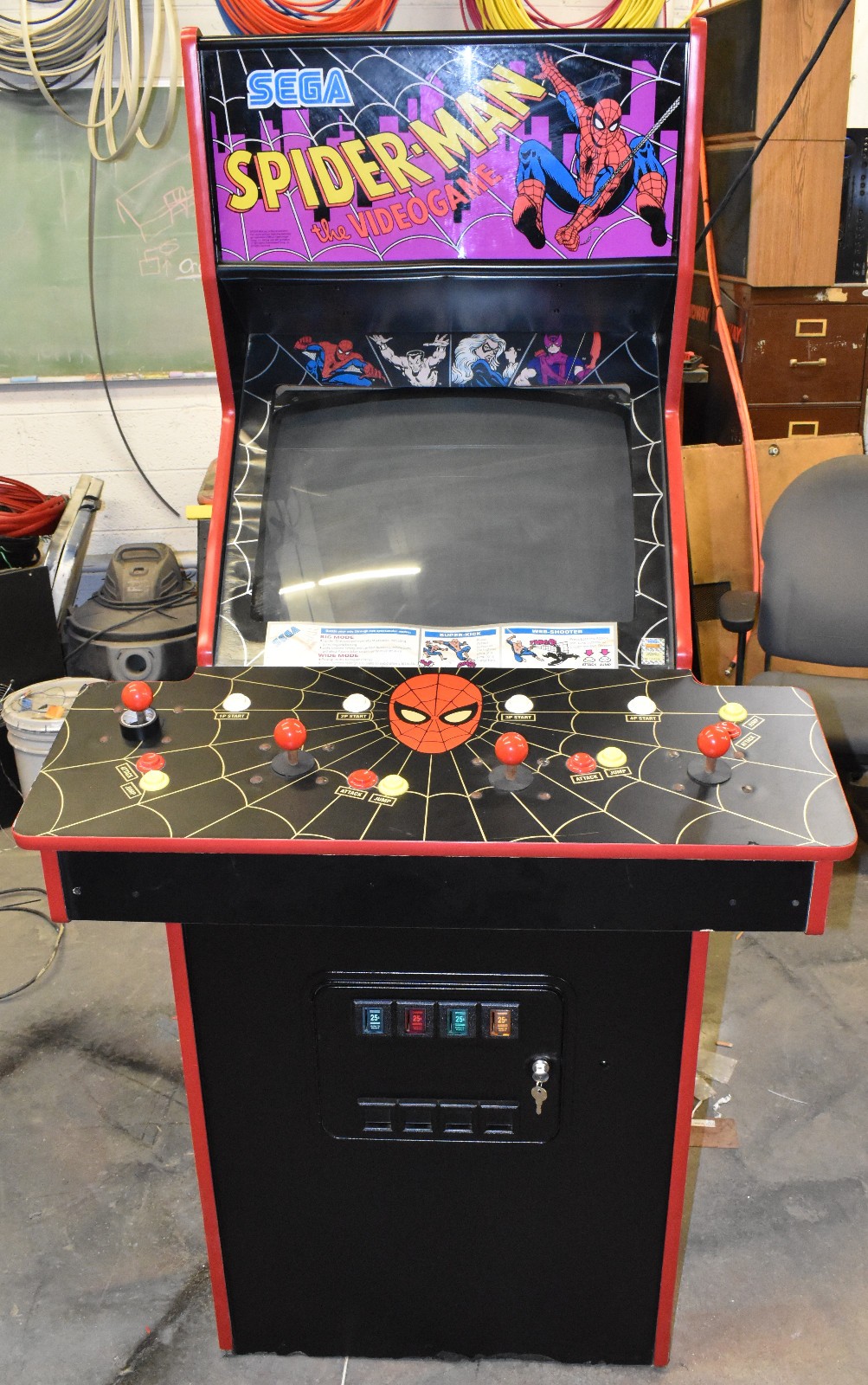 SPIDER-MAN THE VIDEOGAME ARCADE MACHINE by SEGA 1991 (Excellent) *RARE*
