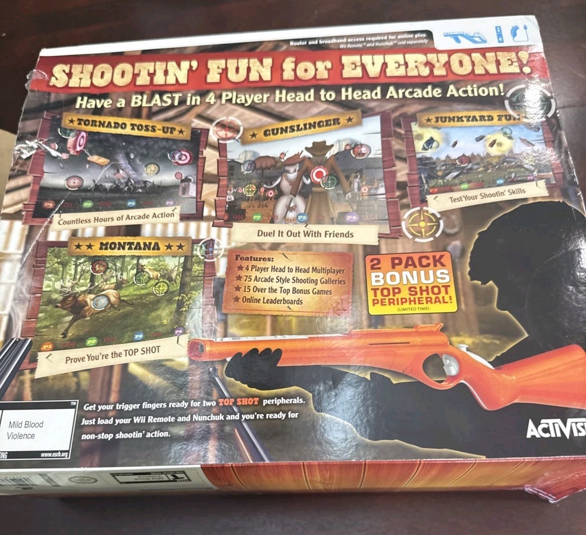 Top Shot Arcade Limited Edition 2 Pack Plus 2 Games For Wii Cabelas’s