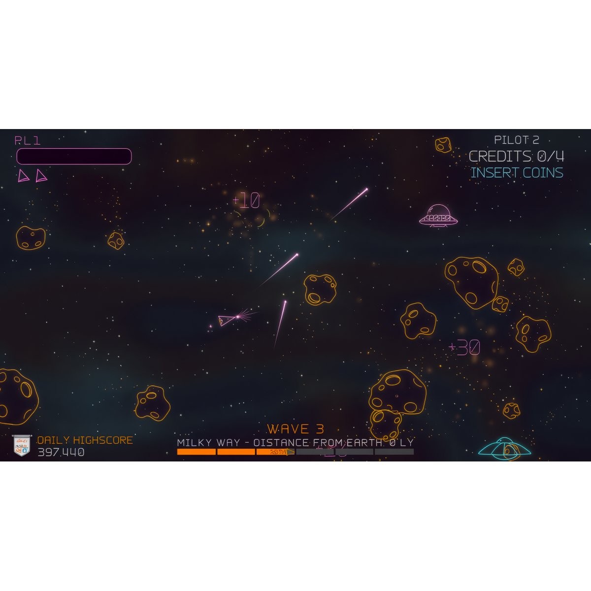 ALAN-1 Asteroids Recharged Pro Arcade Game – 2 Player