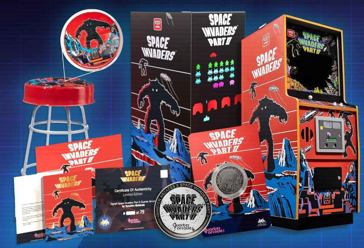 Space Invaders Part II Quarter Size Arcade Cabinet Signed Collector’s Edition