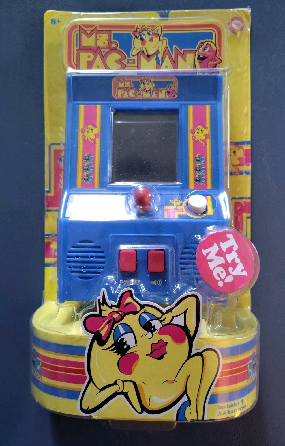 NEW Ms. Pac-man Handheld Electronic Mini Arcade Game. Basic Fun Brand #09614