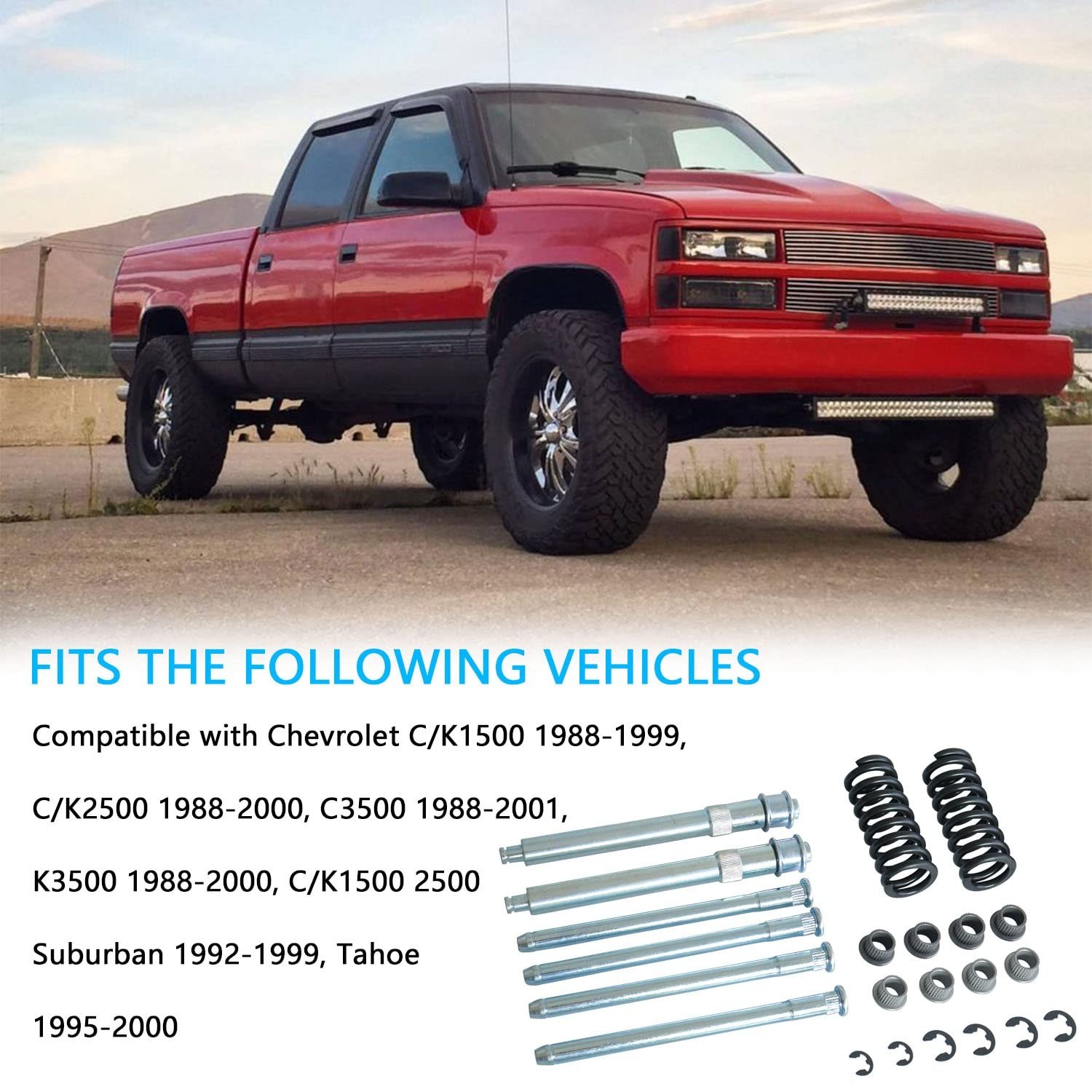 Door Hinge Pin Bushing Repair Kit with Spring & Roller Pin for Chevy GMC Trucks
