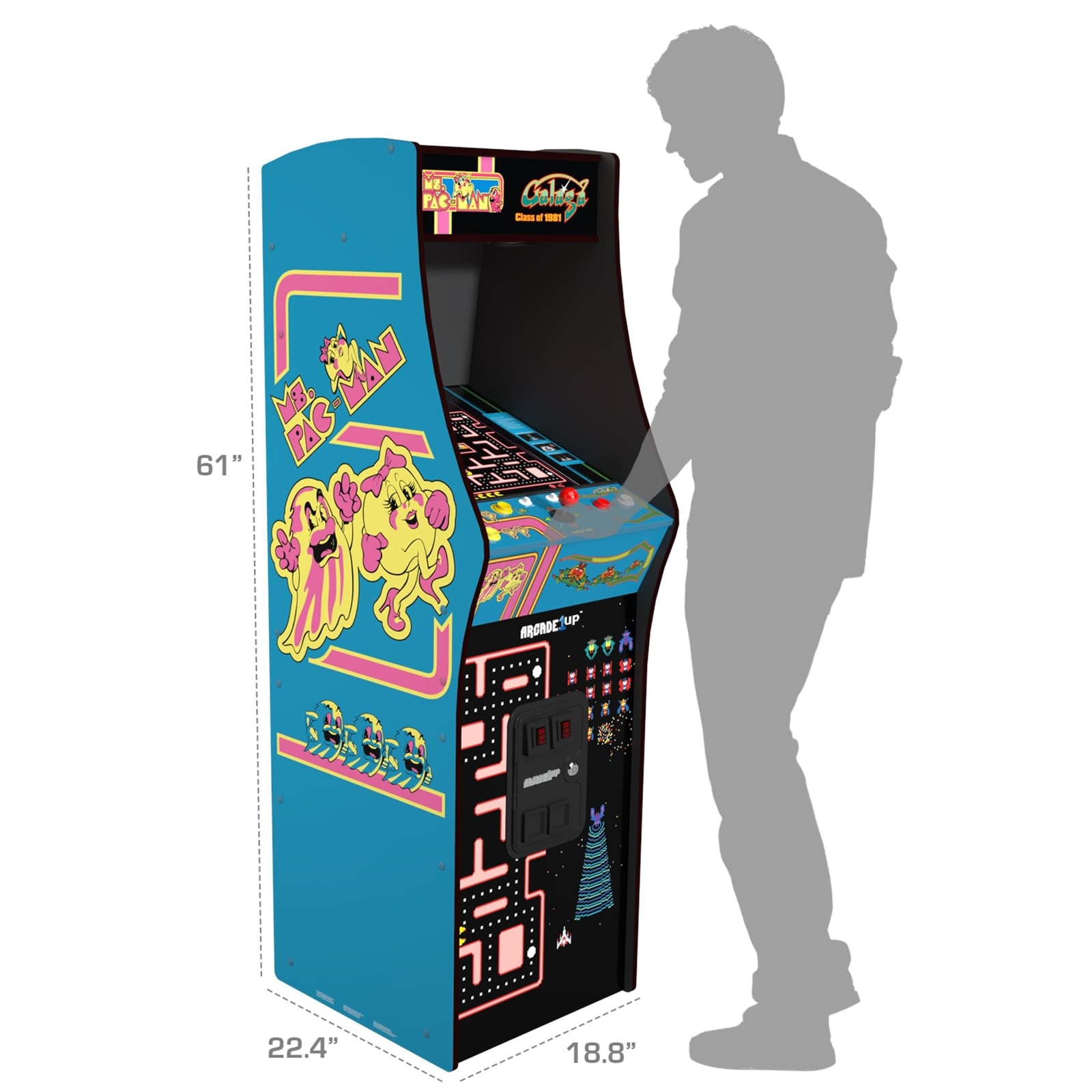 ARCADE1UP Class of 81’ Deluxe Arcade Machine for Home – 5 Feet Tall – 12 C