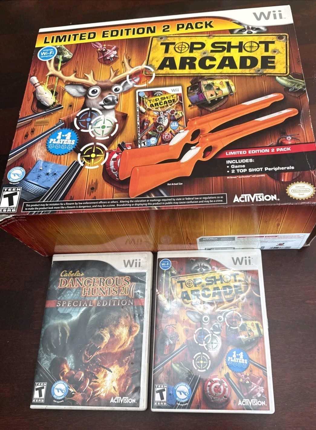 Top Shot Arcade Limited Edition 2 Pack Plus 2 Games For Wii Cabelas’s