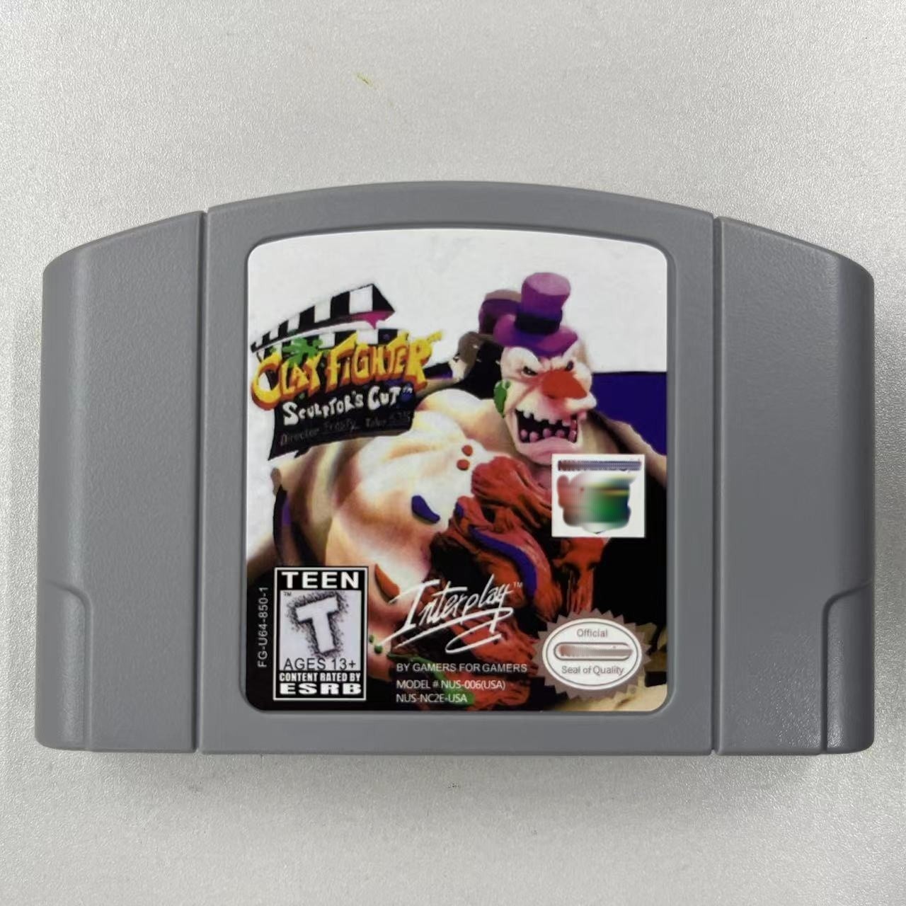Clay Fighter -sculptors Cut Game Cart NTSC-U USA Retro Rare Fighting Game Card