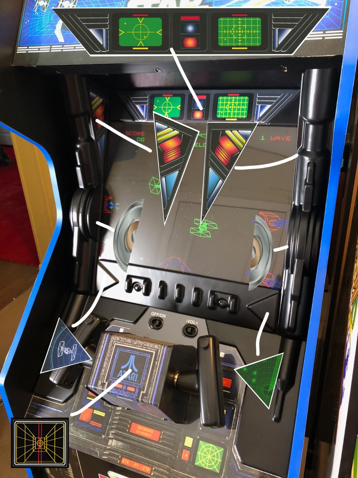 Arcade1up Star Wars control deck parts. 6 pc vacuum formed. Trimmed w/ stickers