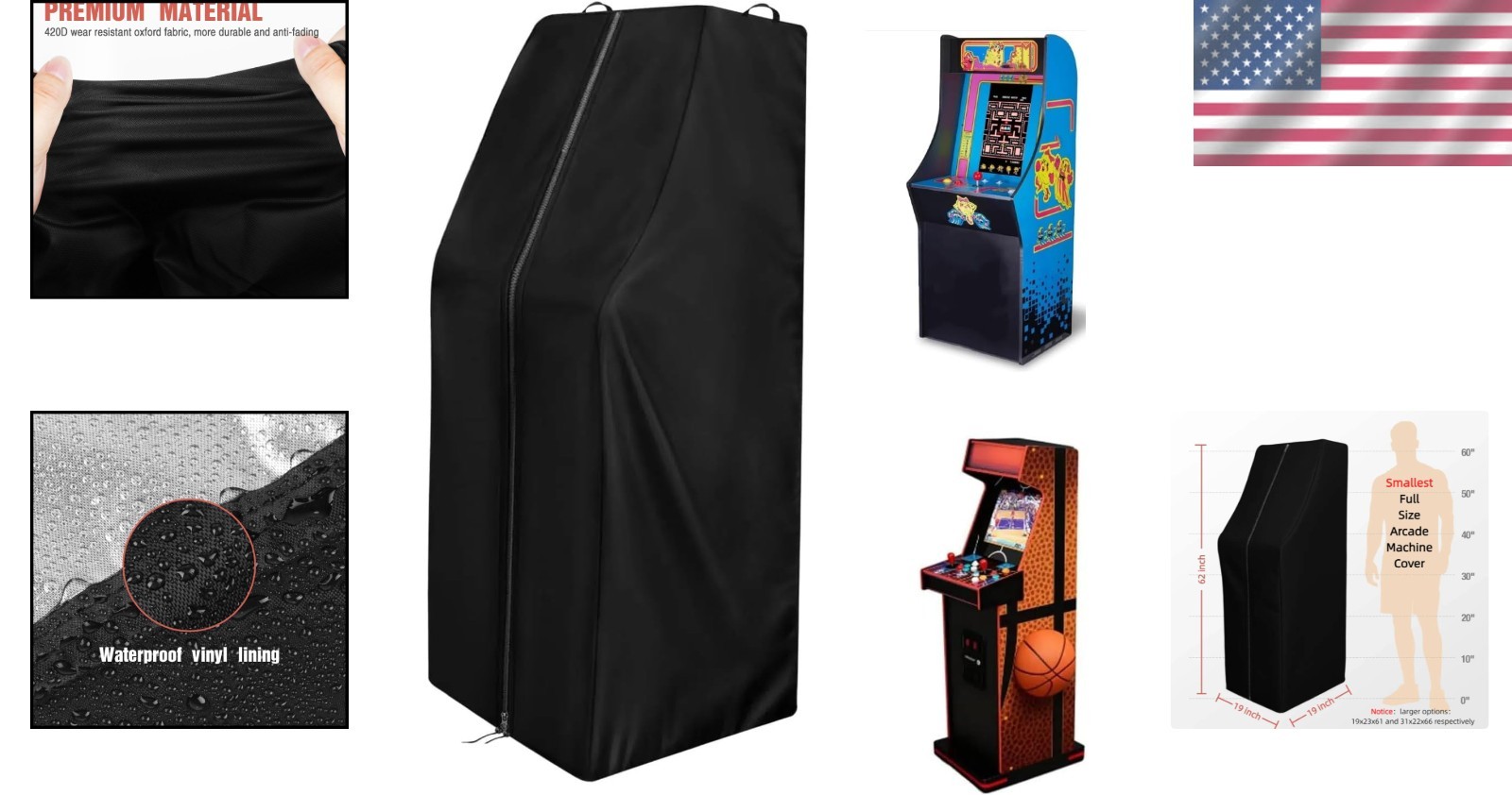 Arcade Machine Cover for Arcade1Up MS. PACMAN Waterproof & Dustproof 19