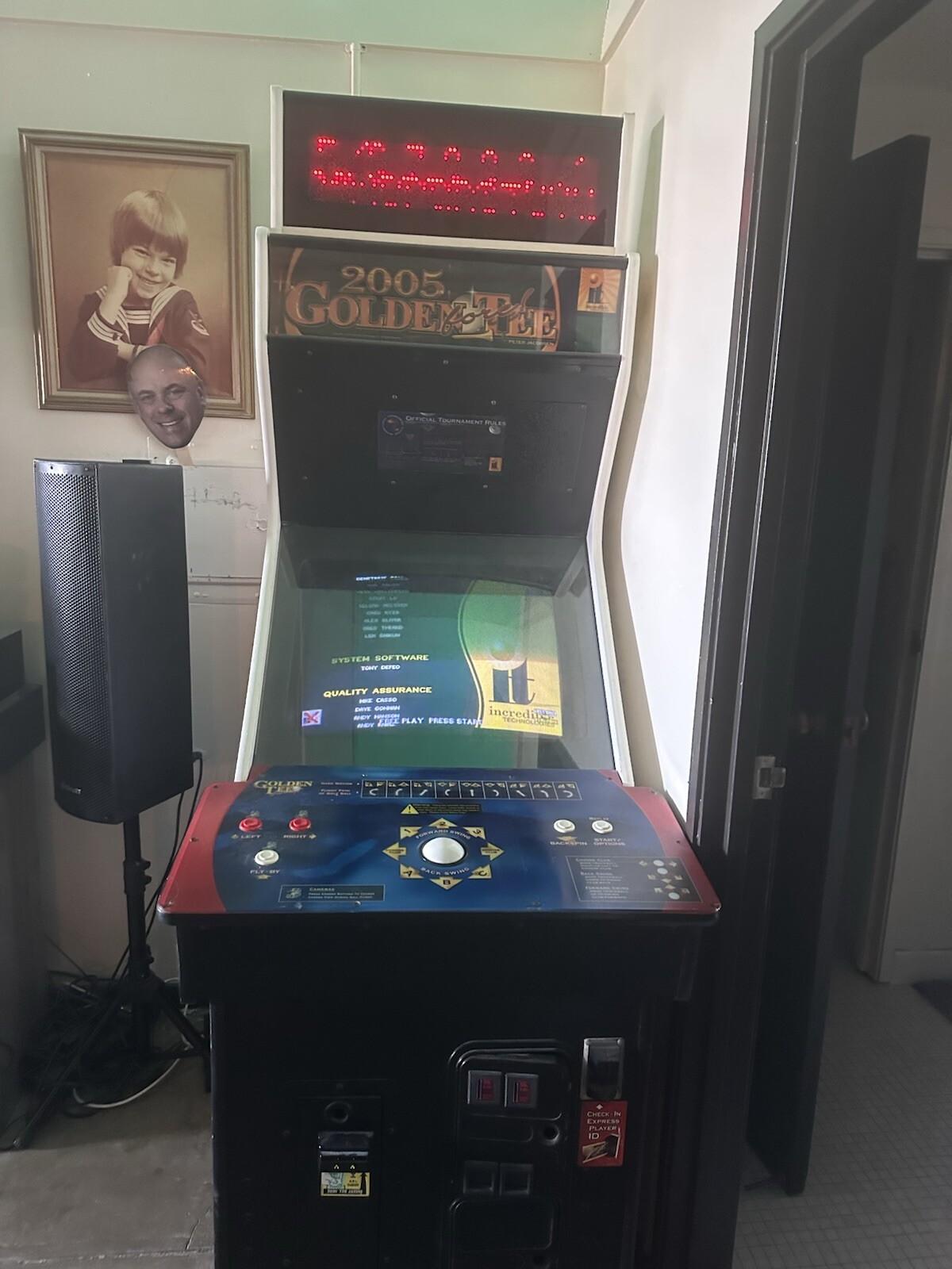 Golden Tee Golf 2005 commercial standup edition with Bill acceptor coin, card