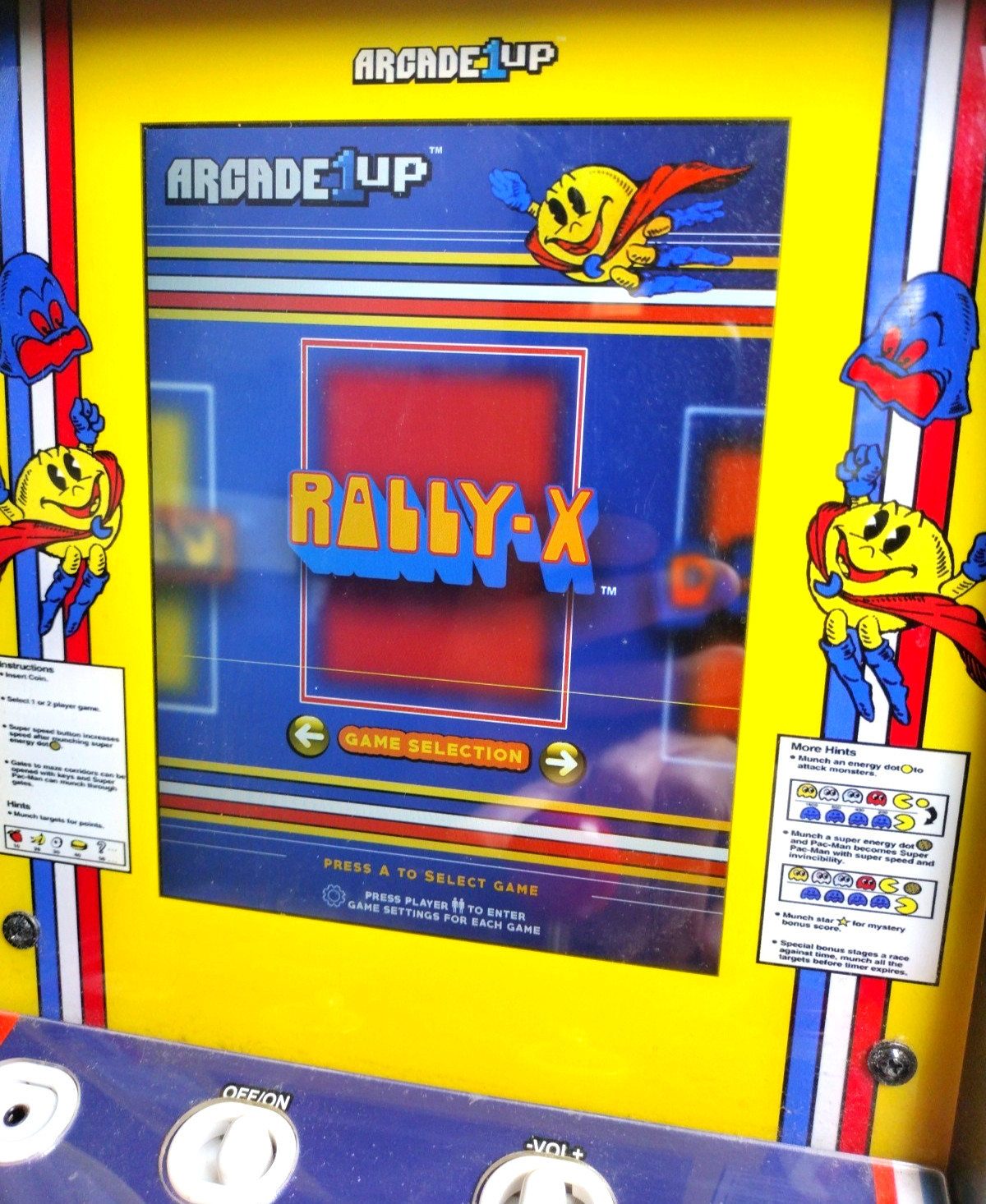 Super Pac-Man Tabletop Retro Arcade Game 4 Games in 1 Arcade-1-Up Works w Issue