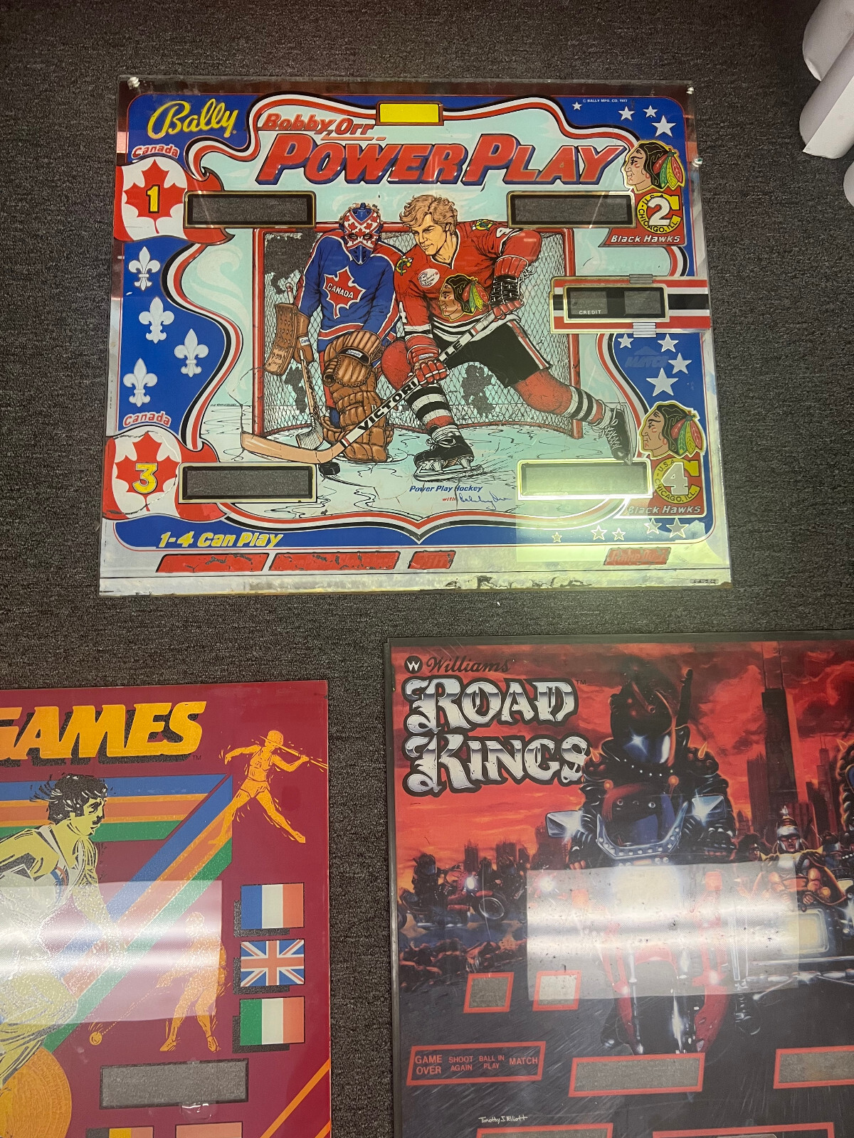 POWER PLAY Pinball BACKGLASS by BALLY 1978