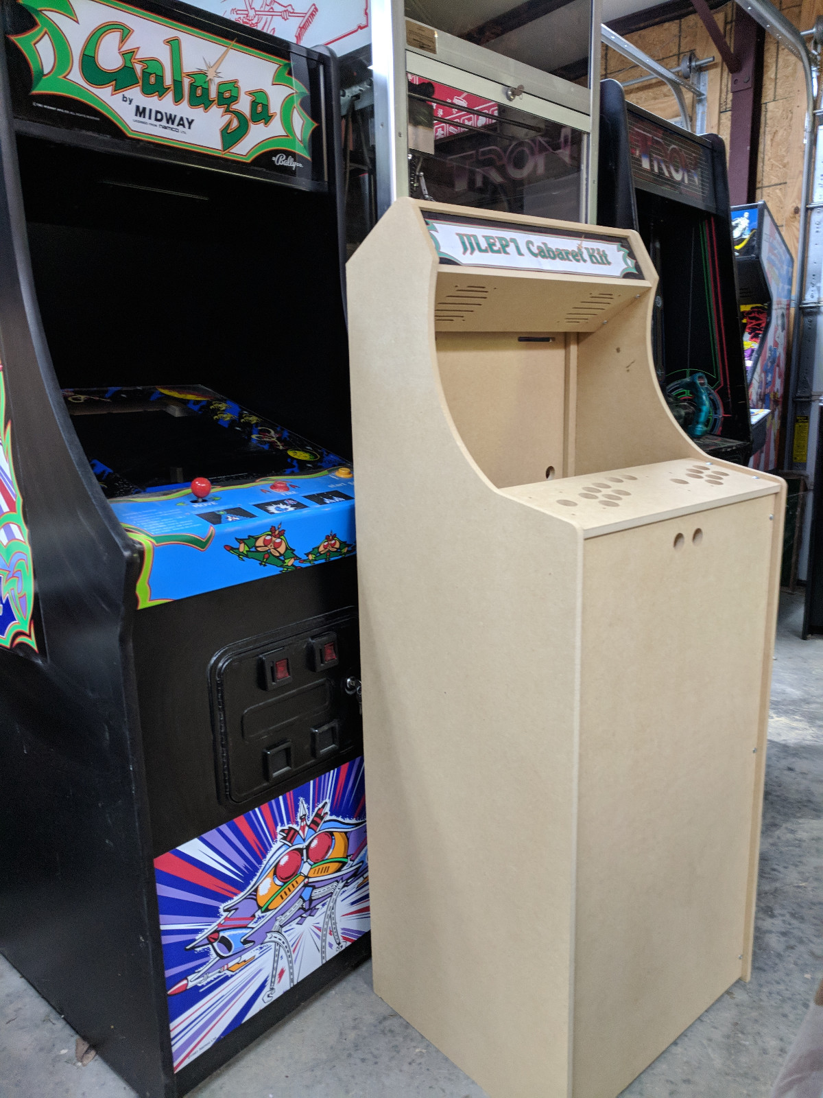 Easy to Assemble 2p Cabaret Upright Arcade Cabinet Kit w/ marquee holder HAPP