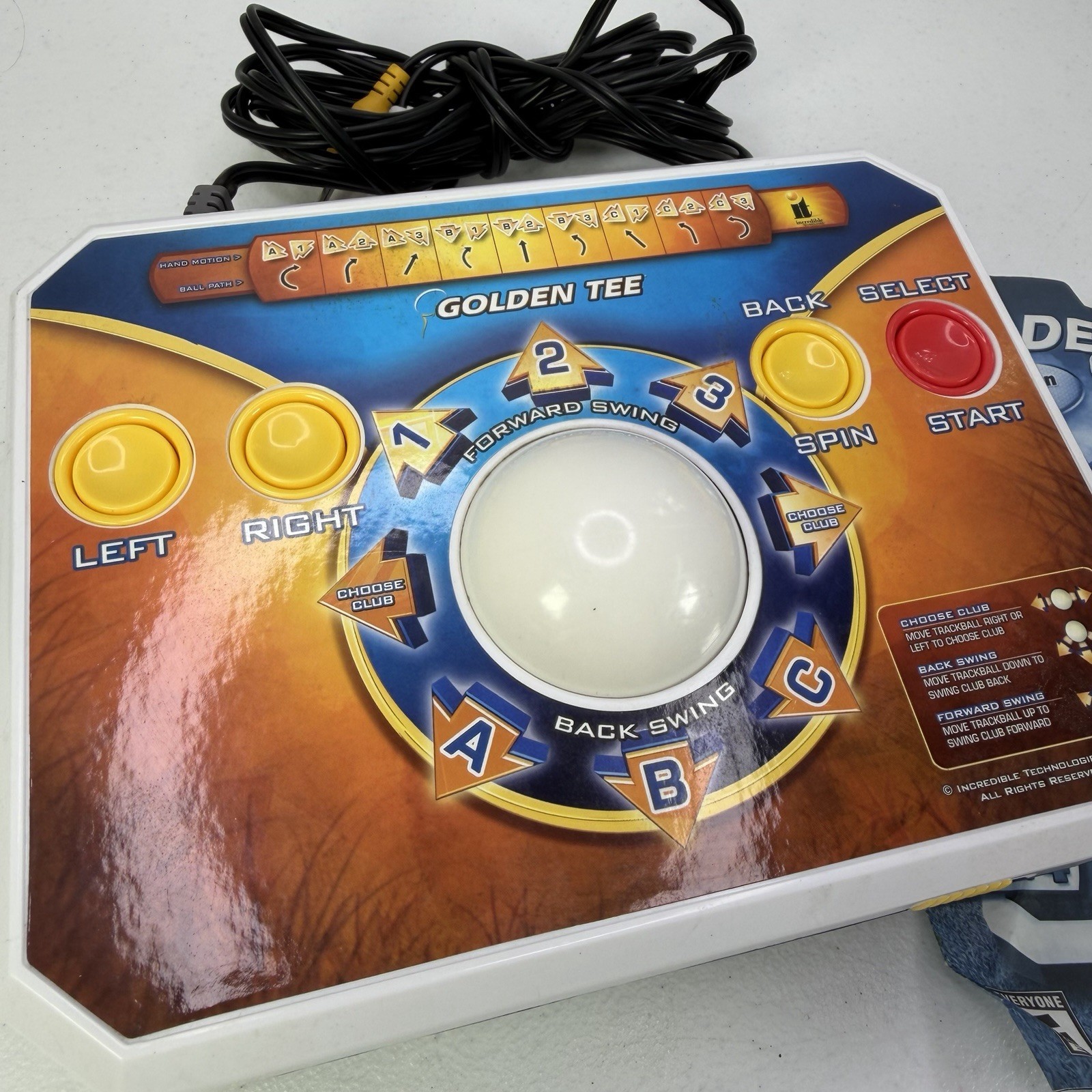 JAKKS Pacific Golden Tee Golf Plug Play TV Game 2011 Arcade Trackball Manual