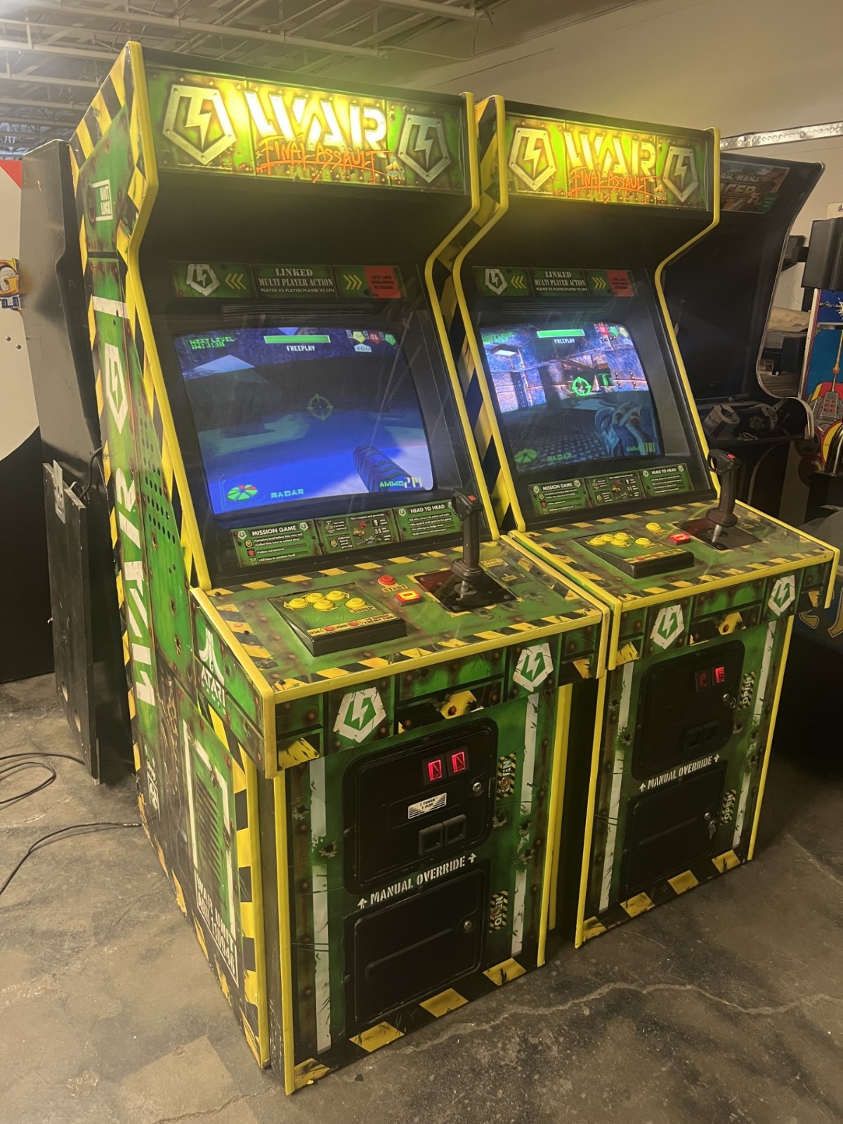WAR FINAL ASSAULT ARCADE MACHINES by ATARI 1999 -2 ARCADES (LINK for MULTIPLAY )