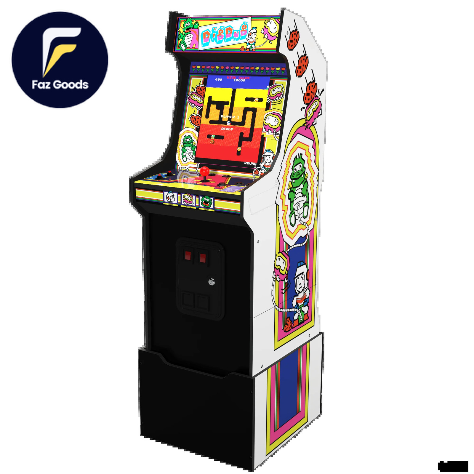 Arcade1Up Dig Dug Bandai Namco Legacy Edition Arcade with Riser and Light-Up Ma