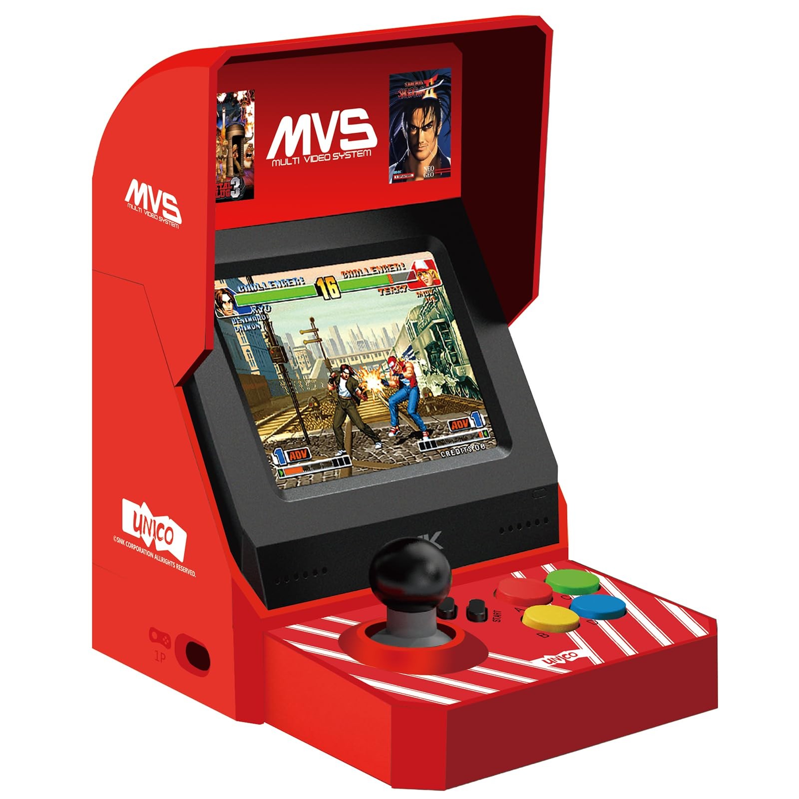 UNICO MVS Mini Home Arcade Machine, 45 Pre-Loaded Classic Games:10 KOF / 5 Me…