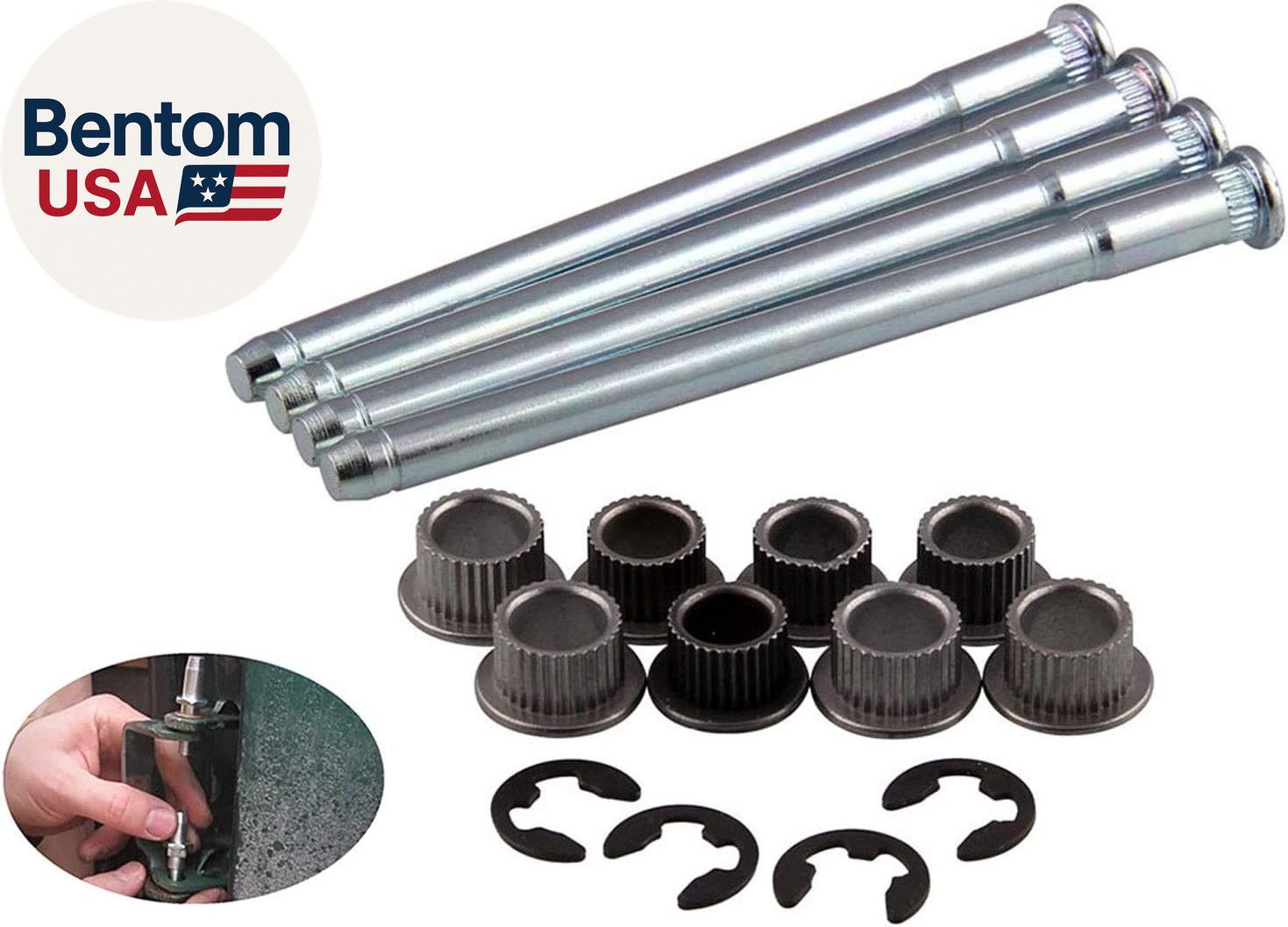Compatible with Door Hinge Pin and Bushing Repair Kits (4 Pins 2 Door) Replacem