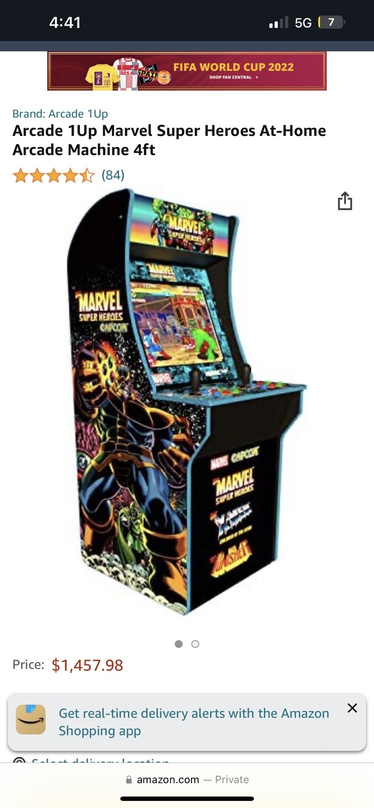 Arcade1up MARVEL SUPER HEROES Capcom Video Game Arcade Machine 4ft