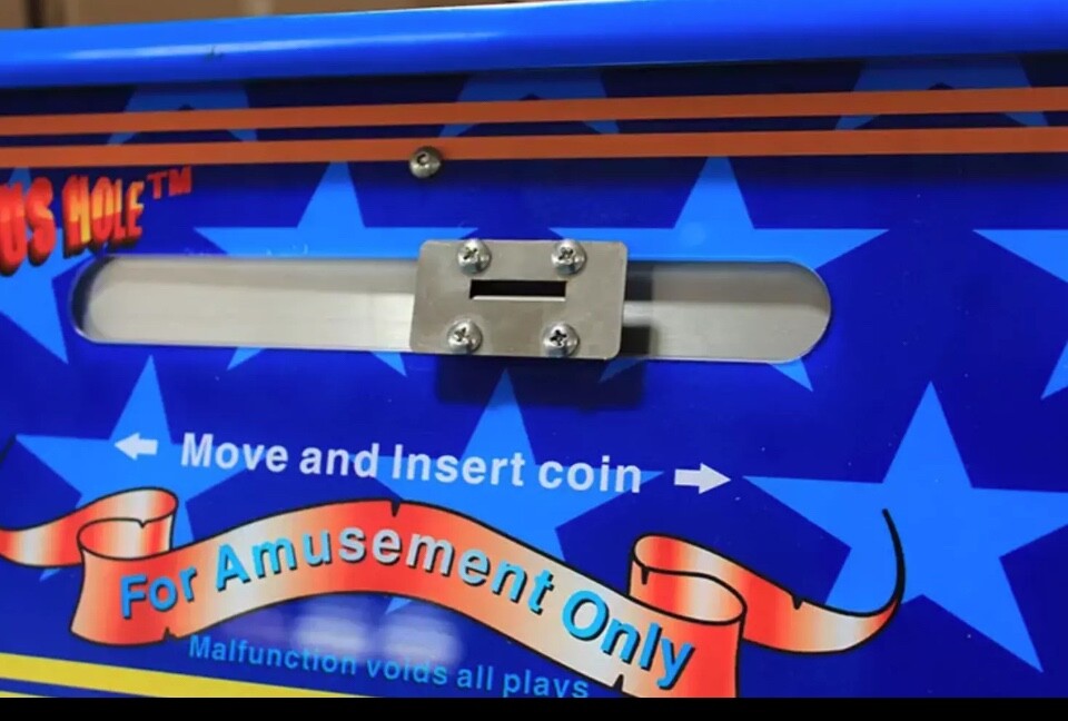 Bonus Hole Quarter Coin Pusher Slider With Bill Acceptor Arcade Machine Game NEW