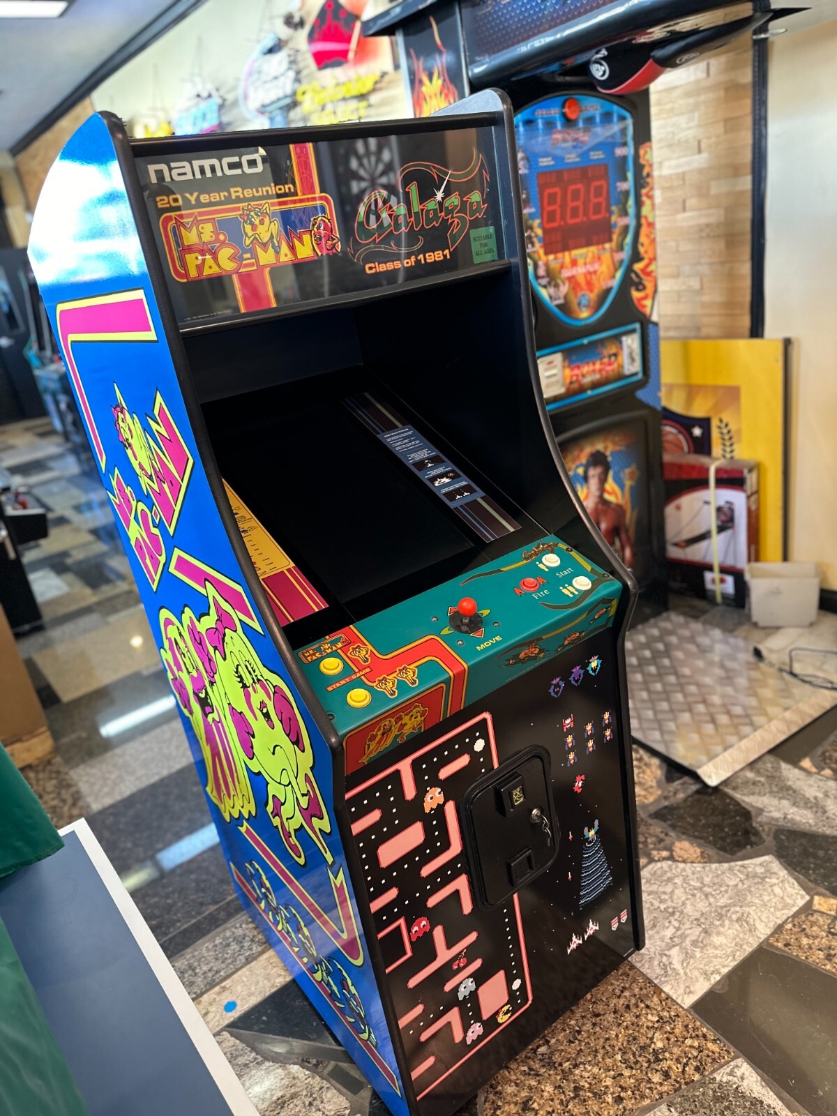 NAMCO 20 YEAR REUNION MS PACMAN GALAGA CLASS OF 1981 HEAVY DUTY COMMERCIAL GRADE