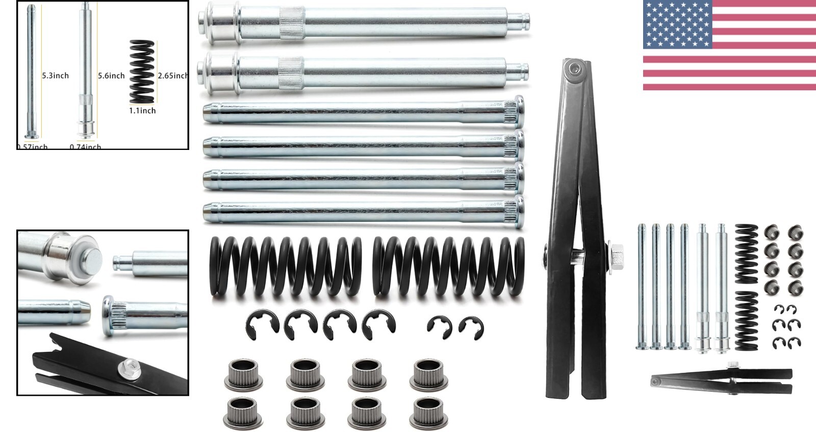 Complete Door Hinge Roller Pin & Bushing Kit for 1988-1999 Chevy/GMC Trucks