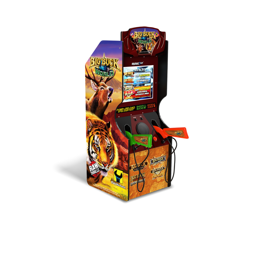 4 Ft Arcade1Up Big Buck Hunter World Classic Arcade Machine 2 Light Gun Rifles