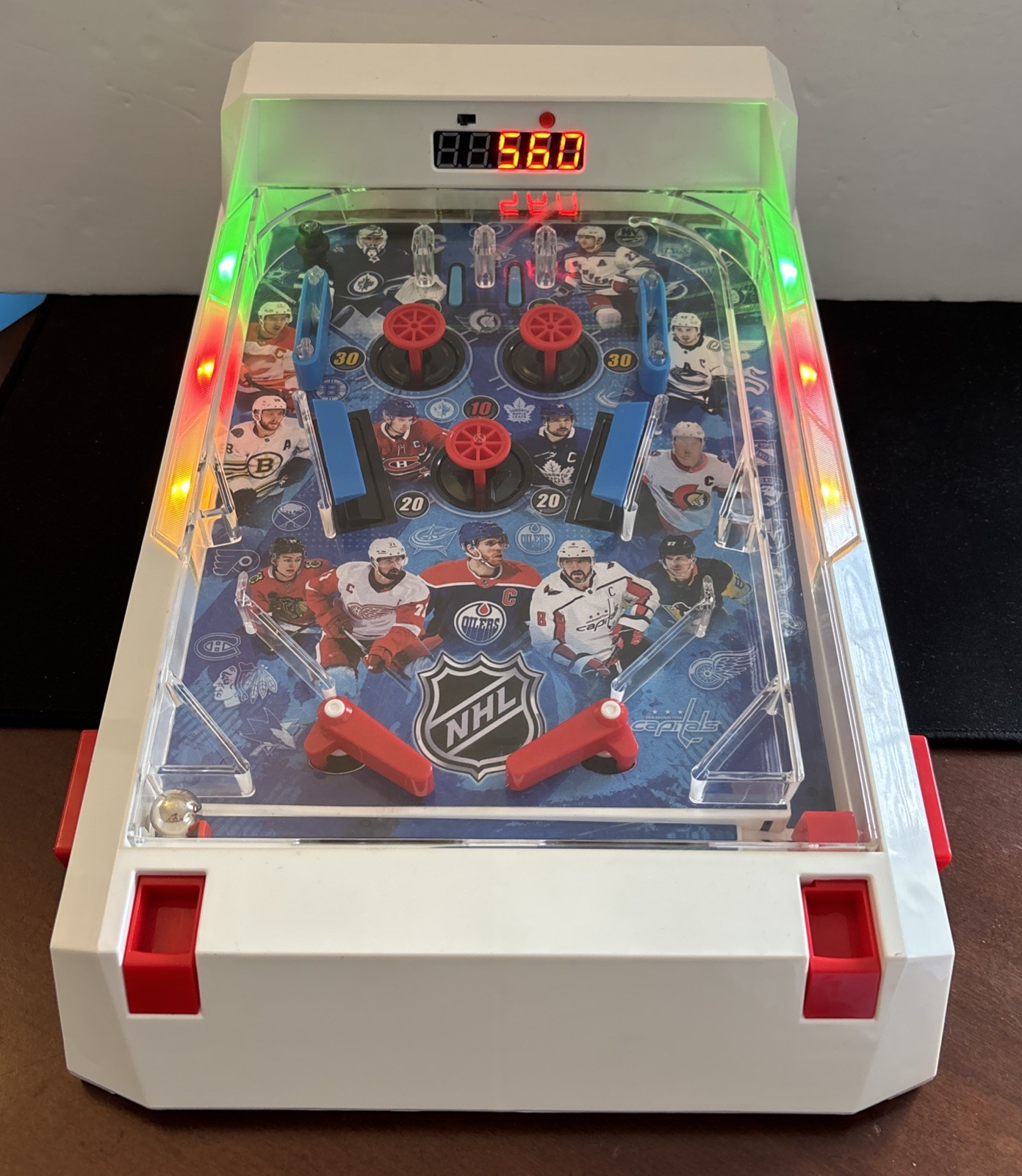 Tabletop NHL Arcade Pro Electronic Pinball Game Merchant Ambassador Tested Works