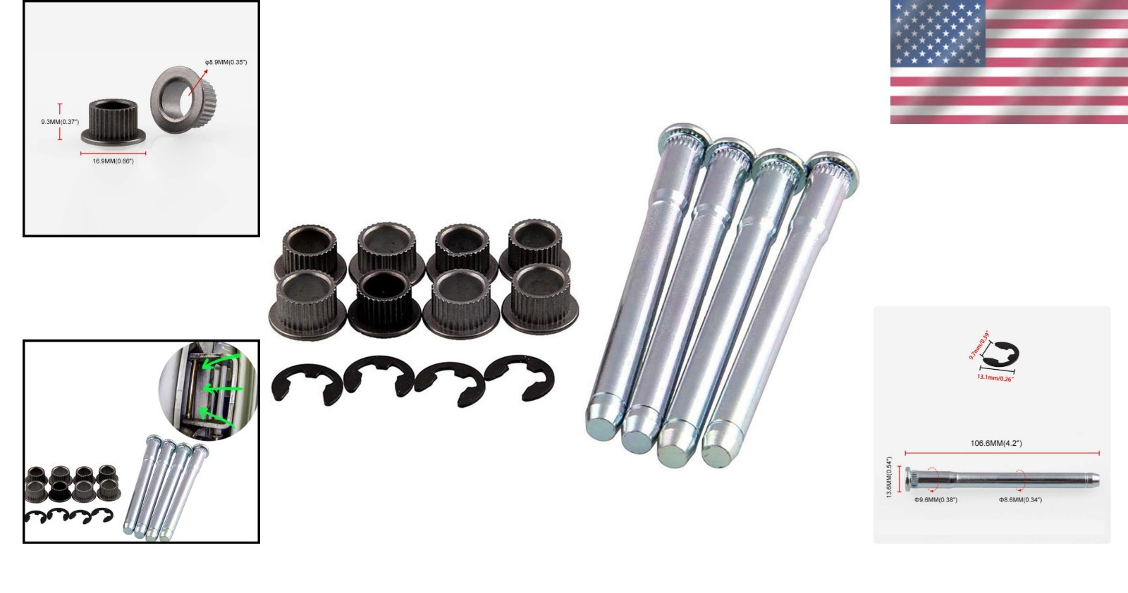 Zinc Steel Door Hinge Kit for Smooth Operation in Chevy S10 & GMC S15 Vehicles