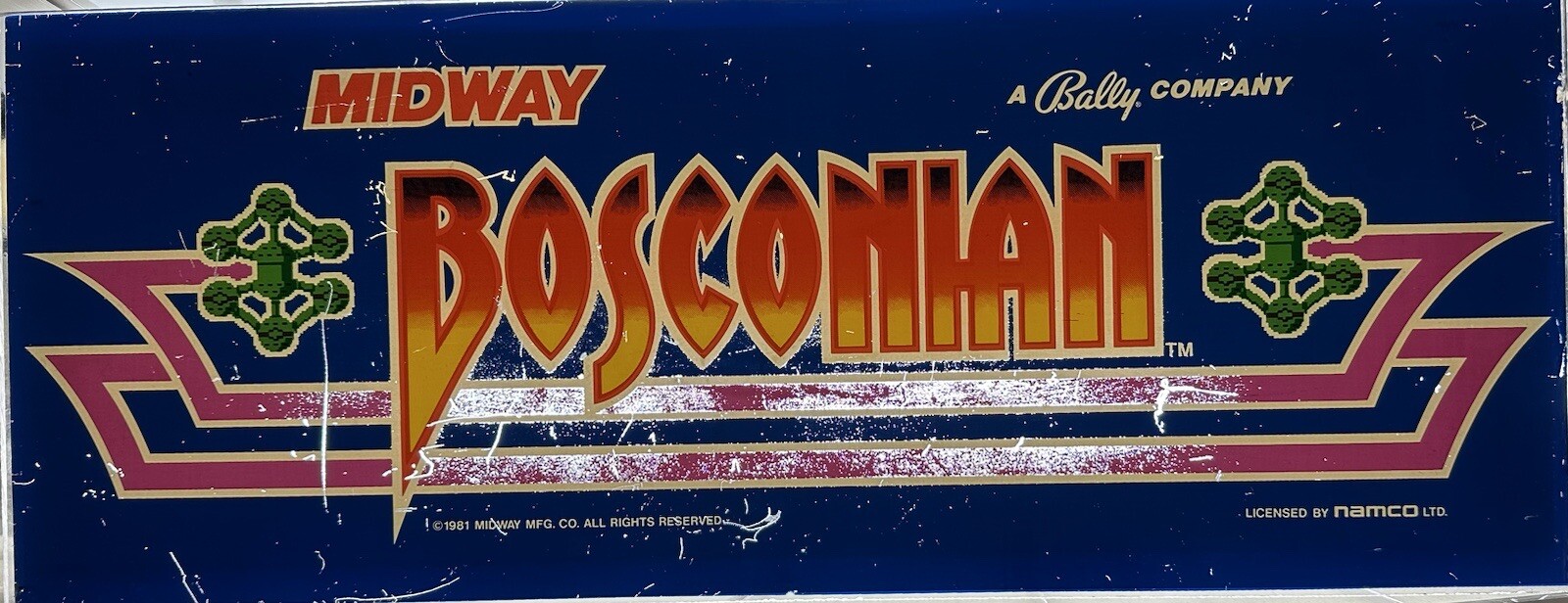 Vintage Arcade Video Game Original Marquee “Bosconian”